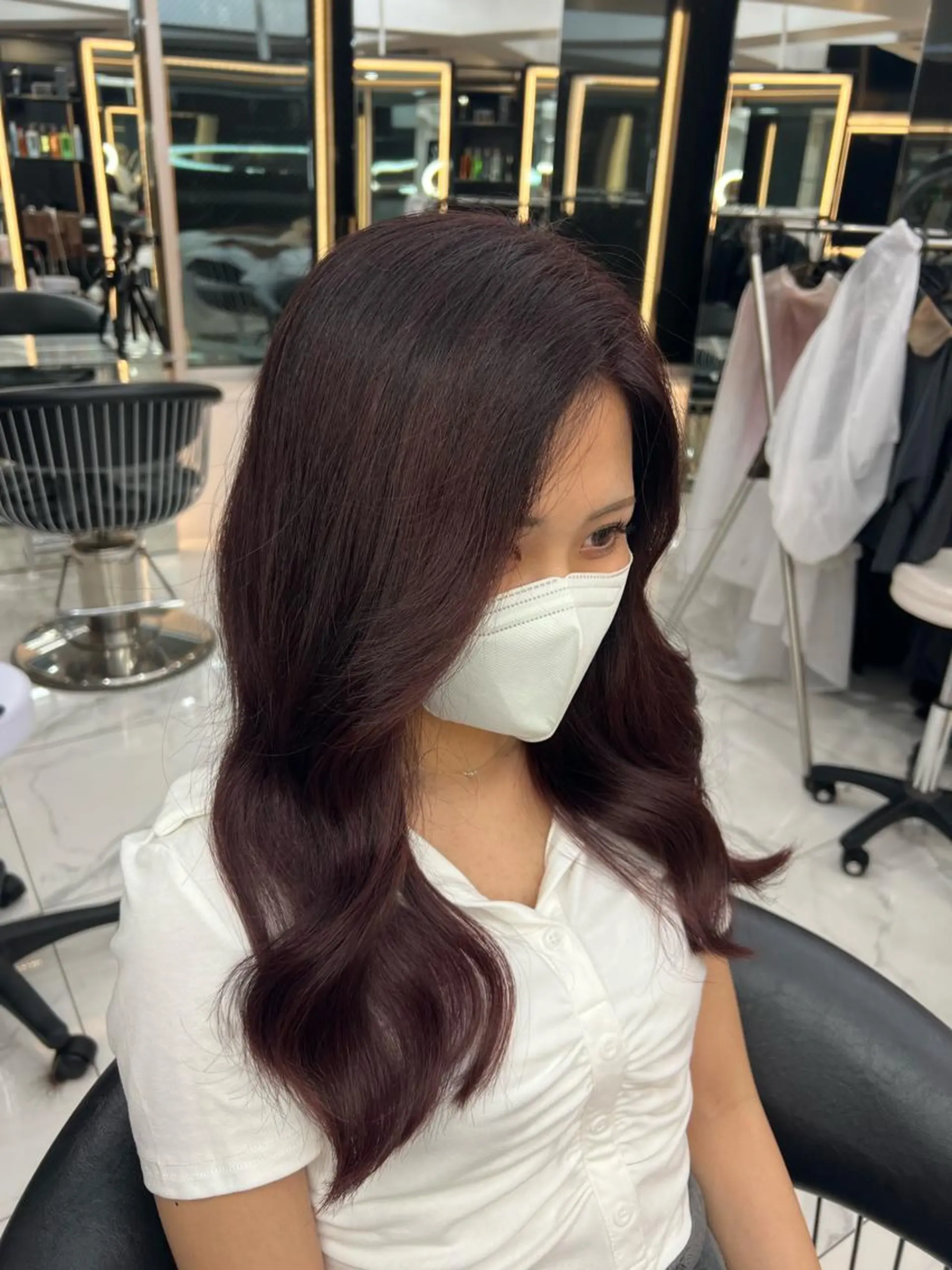 ロング カラー ボルドーカラー ヘアカラー 【lapis渋谷】 Aoriのヘアスタイル