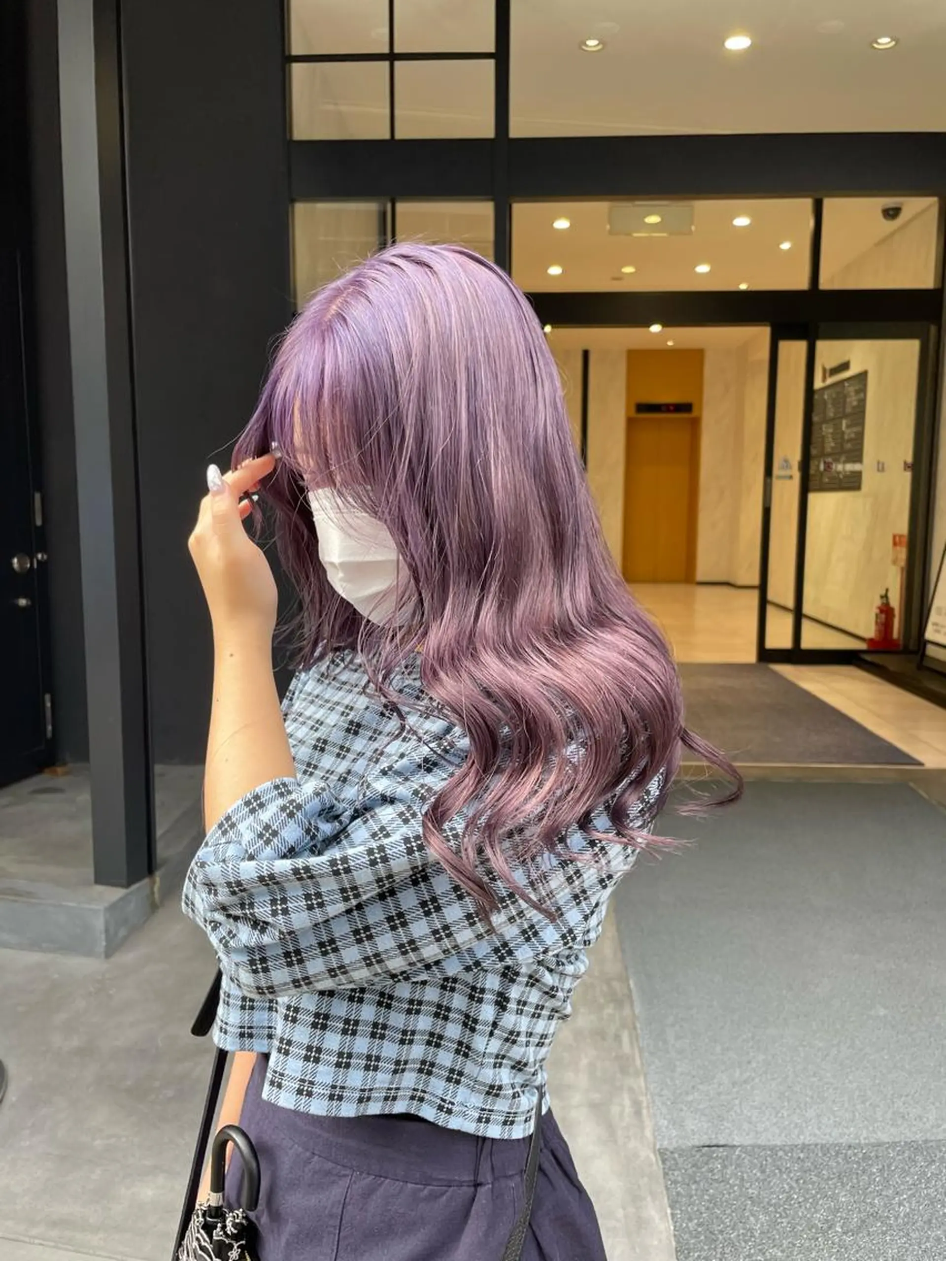 セミロング カラー yohaku misakiのヘアスタイル