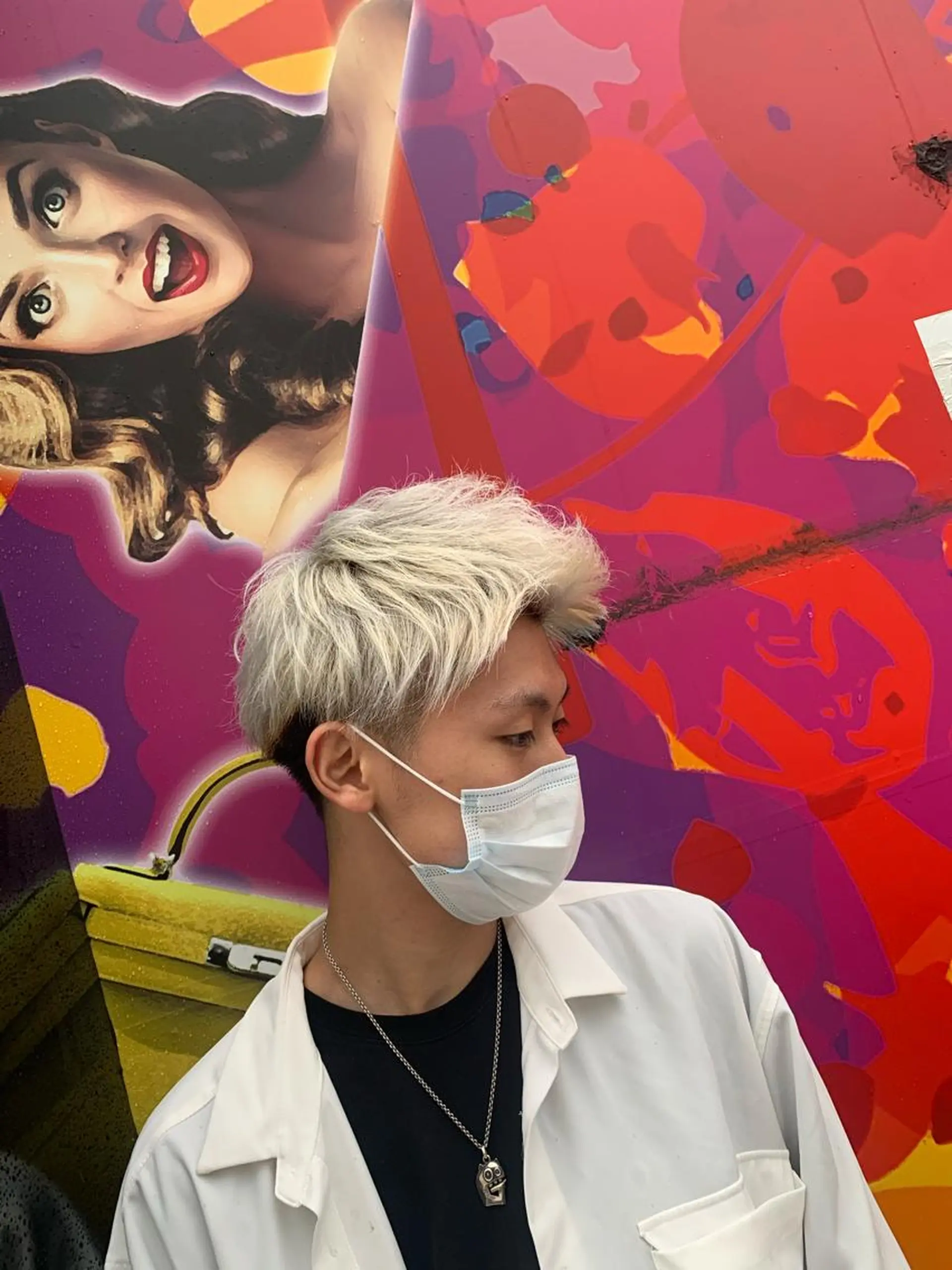 ショート カラー メンズ ショートヘア IwAsh中山所属・✂︎中山ブリーチ・ パーマ✂︎露木智也のヘアスタイル