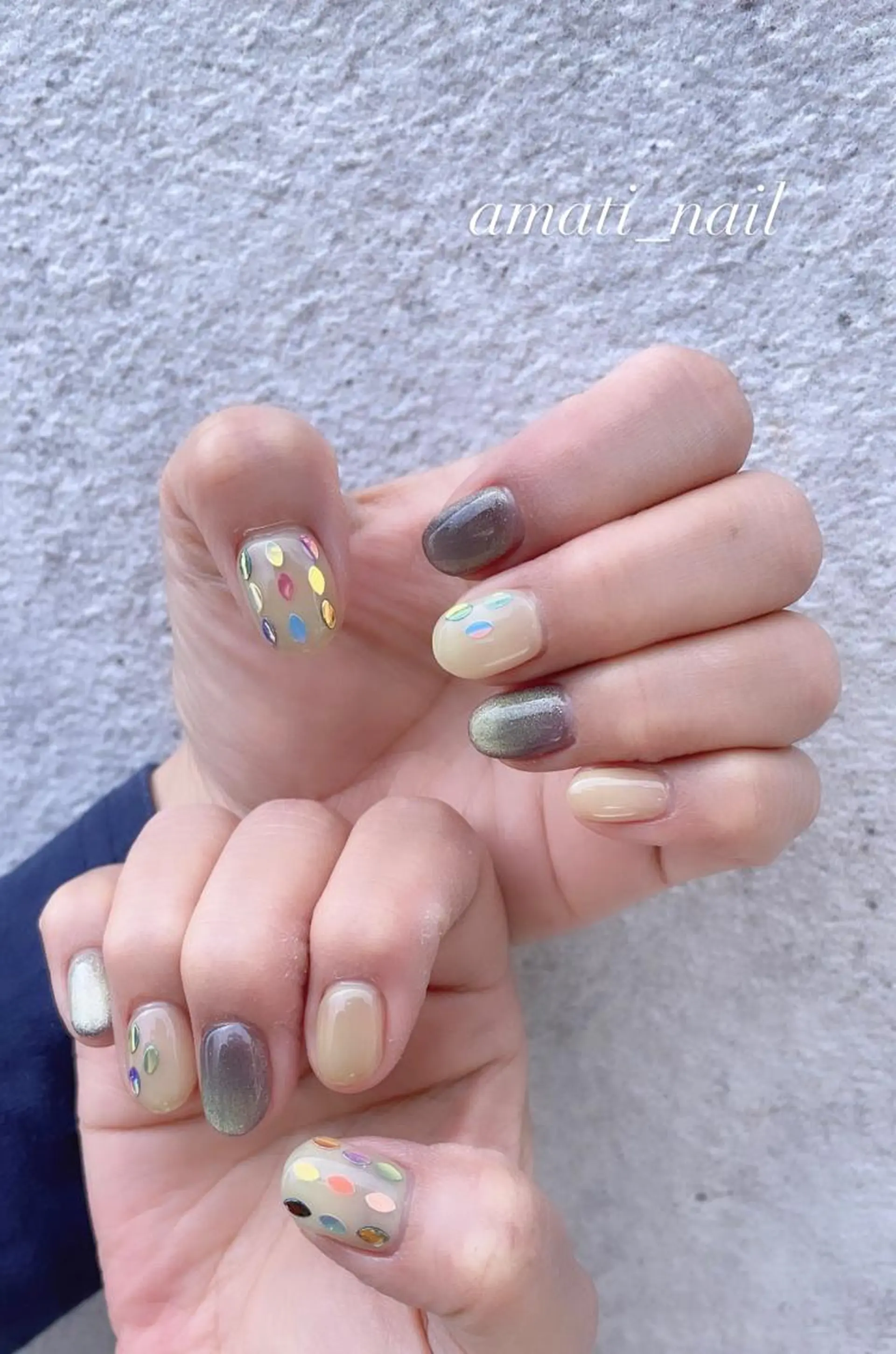 ネイル フットネイル ジェルネイル グラデーション マグネットネイル ミラーネイル ハンドネイル amati_nail TAKAKOのネイルデザイン