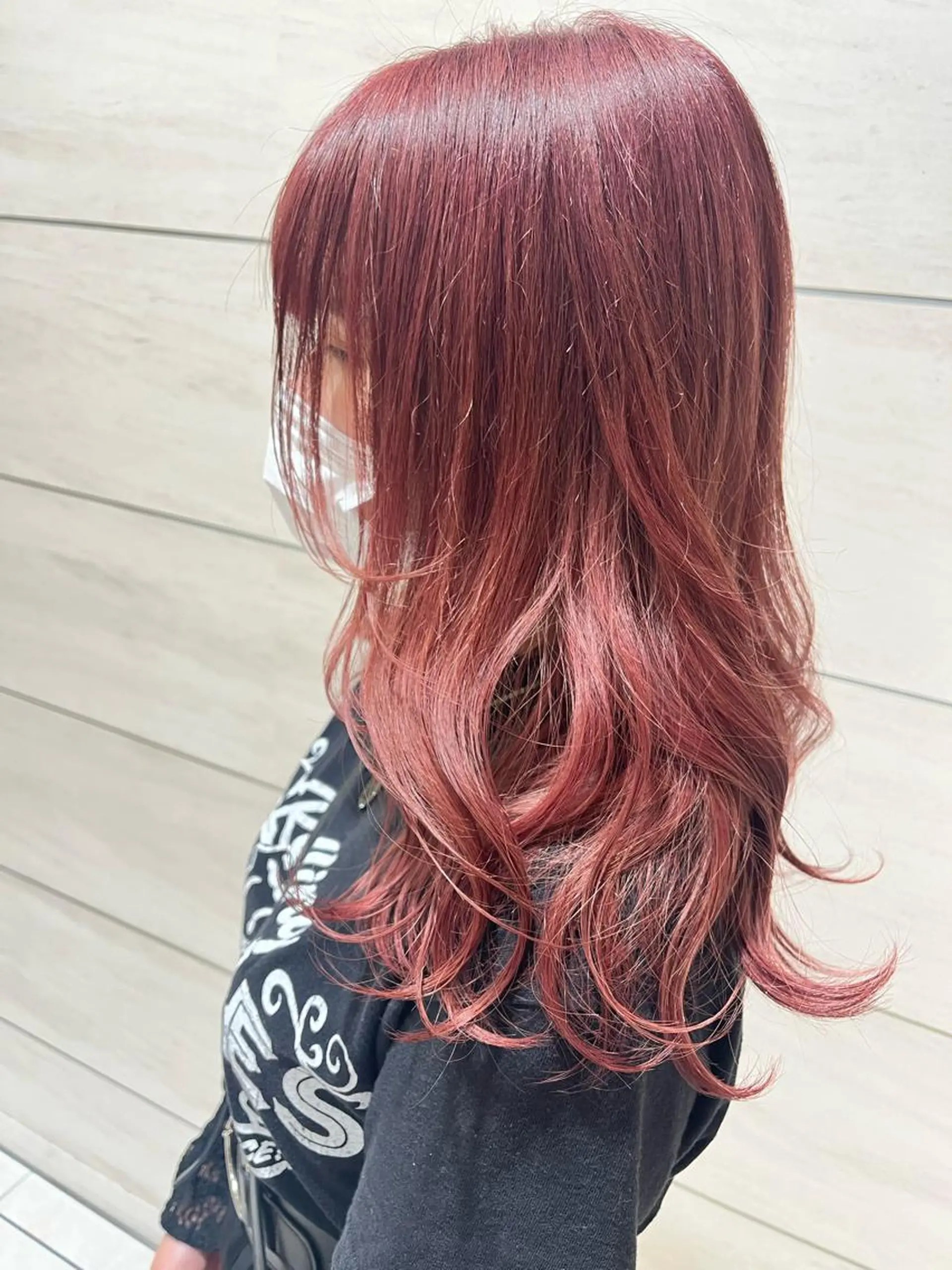 セミロング カラー ピンクカラー ヘアカラー noll【今池駅前】 池田碧花のヘアスタイル