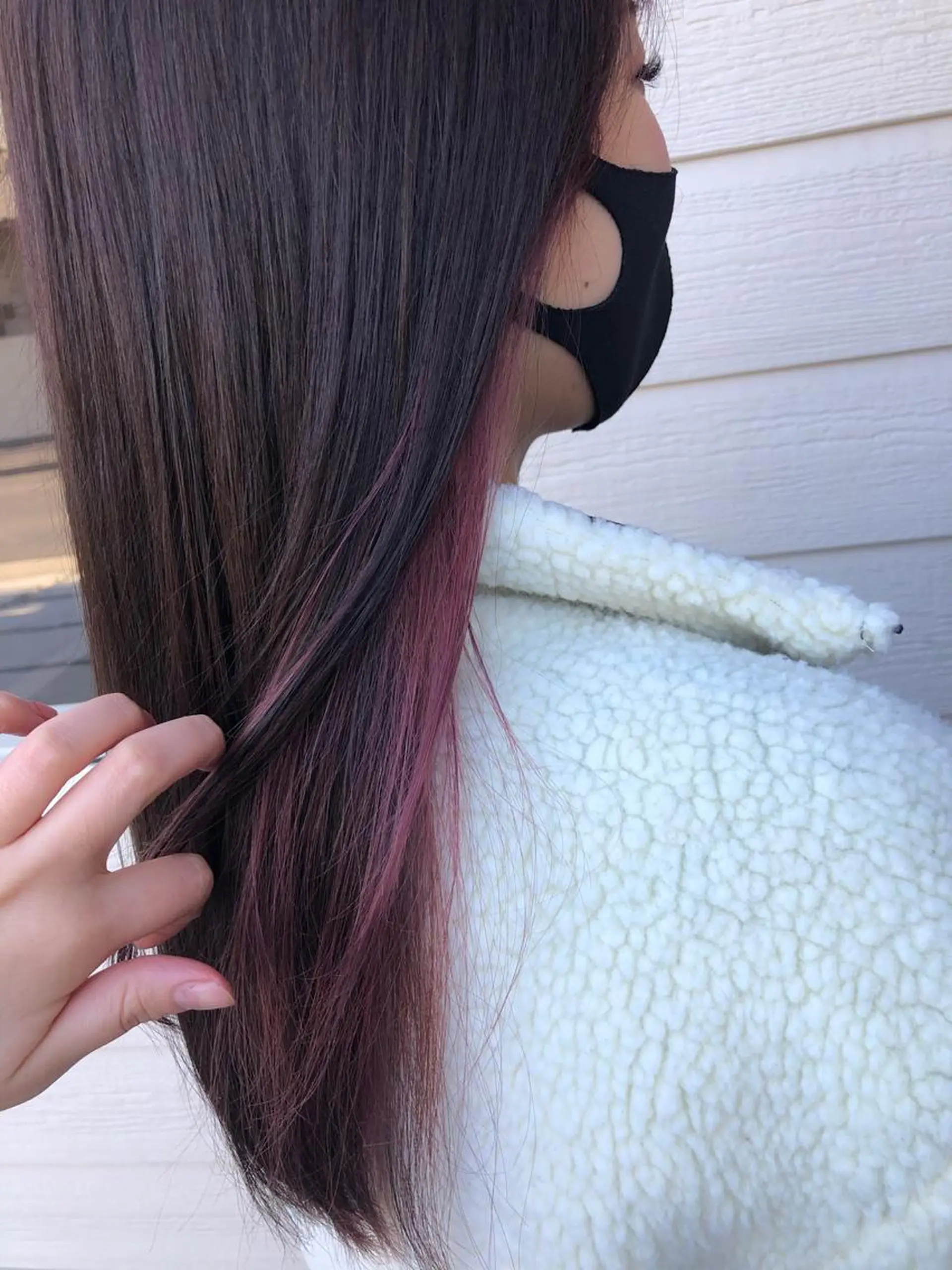 ロング カラー カシス インナーカラー ピンクカラー PACE所属・ayumi ／透明感カラーのヘアスタイル