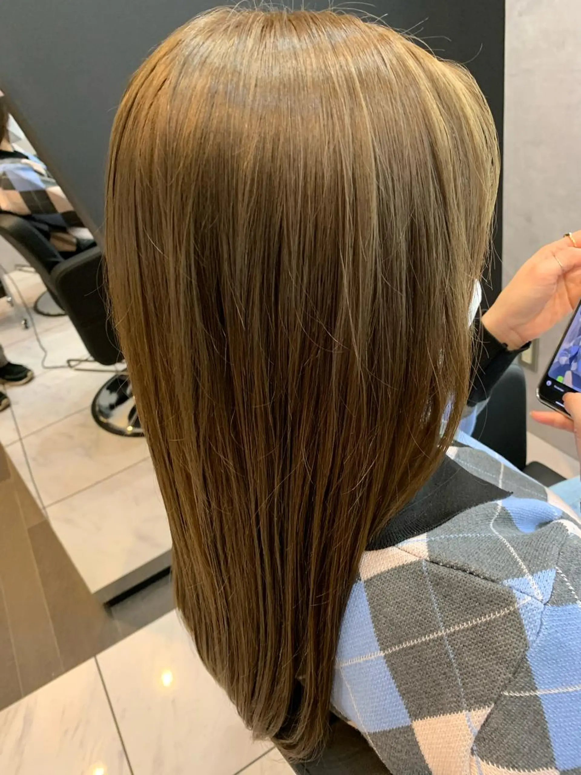 ロング カラー ブリーチ 透明感カラー オレンジ 透明感/ブリーチ縮毛 /髪質改善/星野純一のヘアスタイル