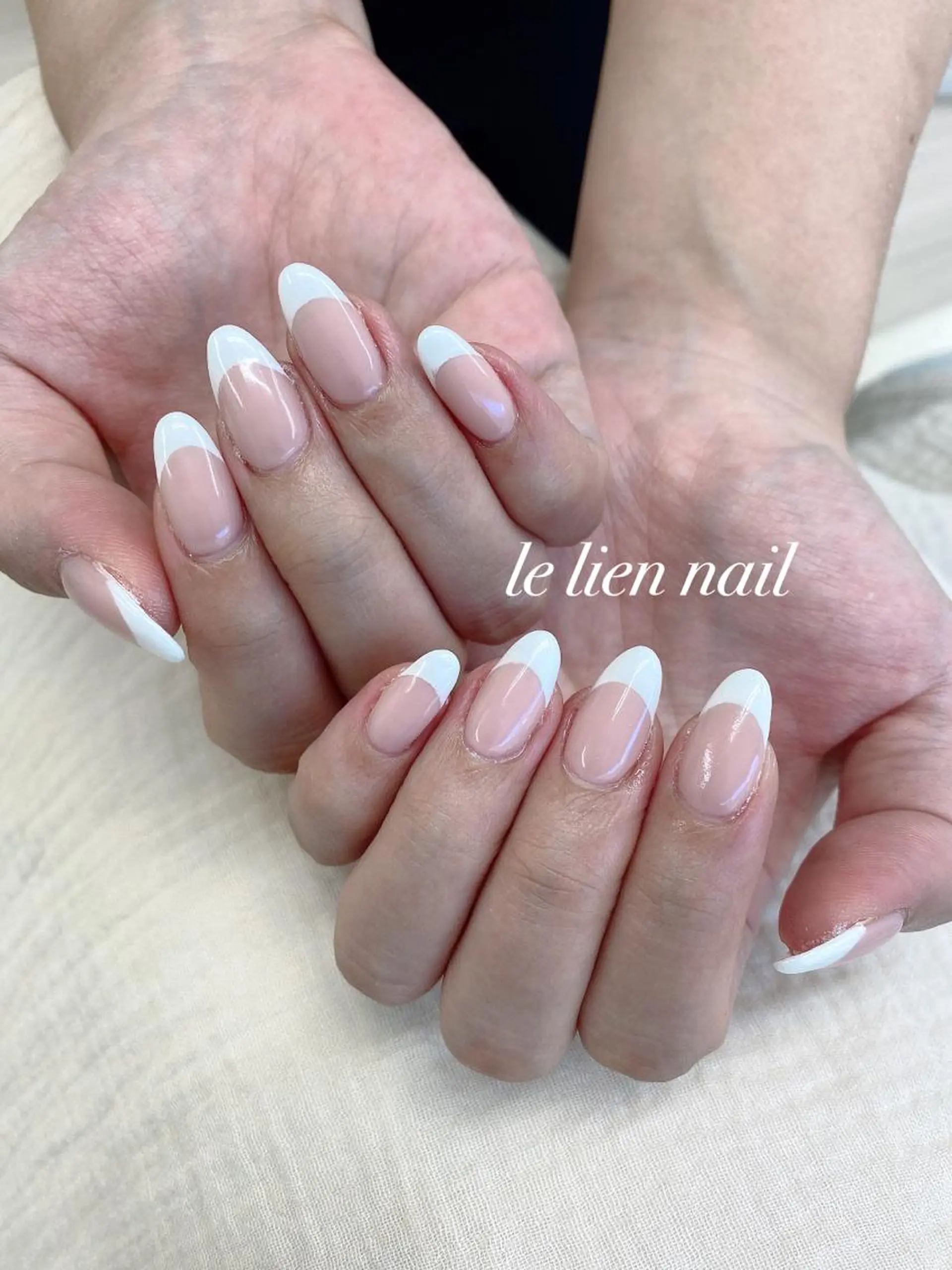 ネイル フレンチネイル オフィスネイル シンプルネイル ホワイト le lien nailのネイルデザイン