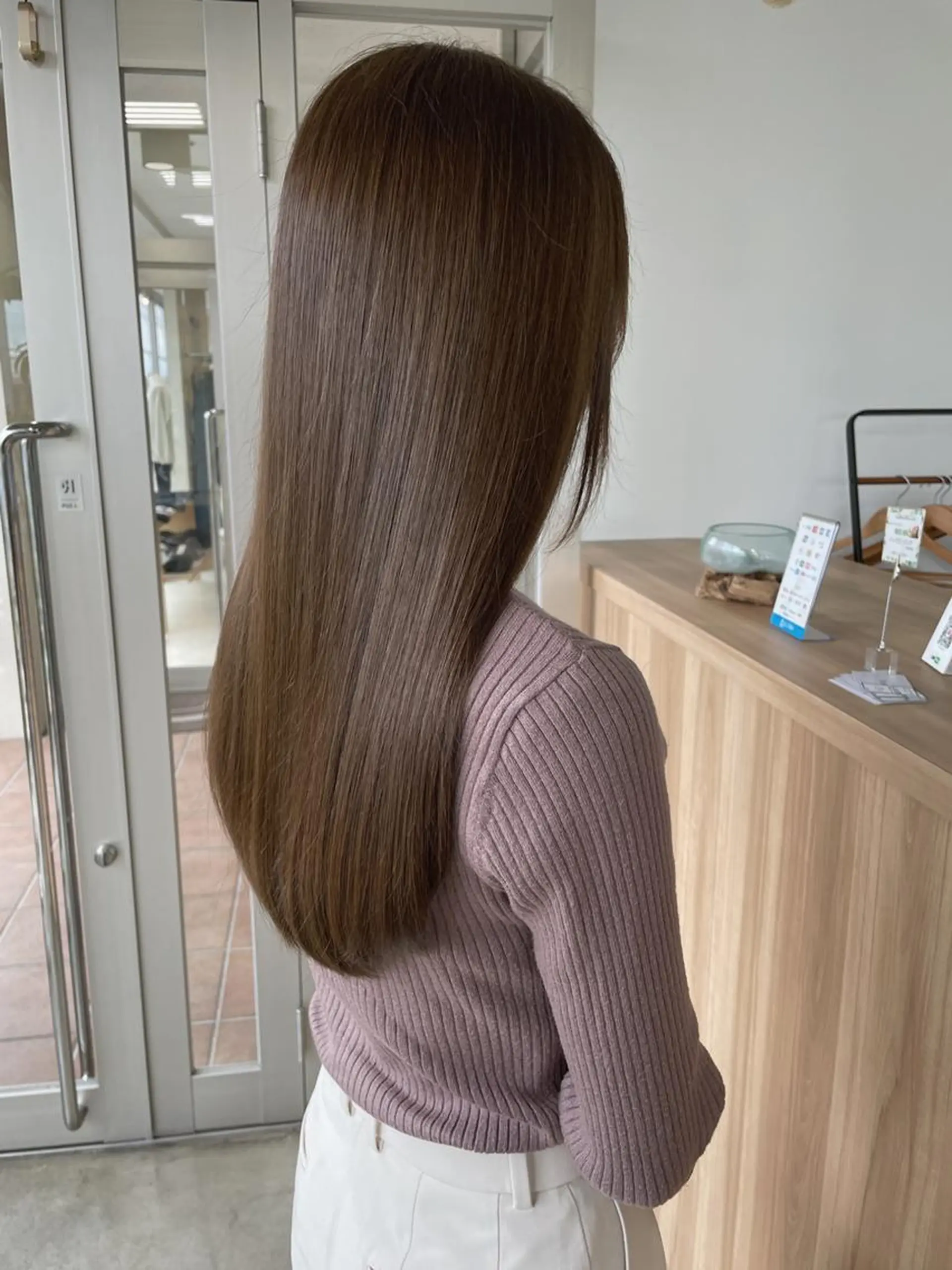ロング カラー ブリーチ ブリーチなしカラー 縮毛矯正 トリートメント 村田 和佳のヘアスタイル
