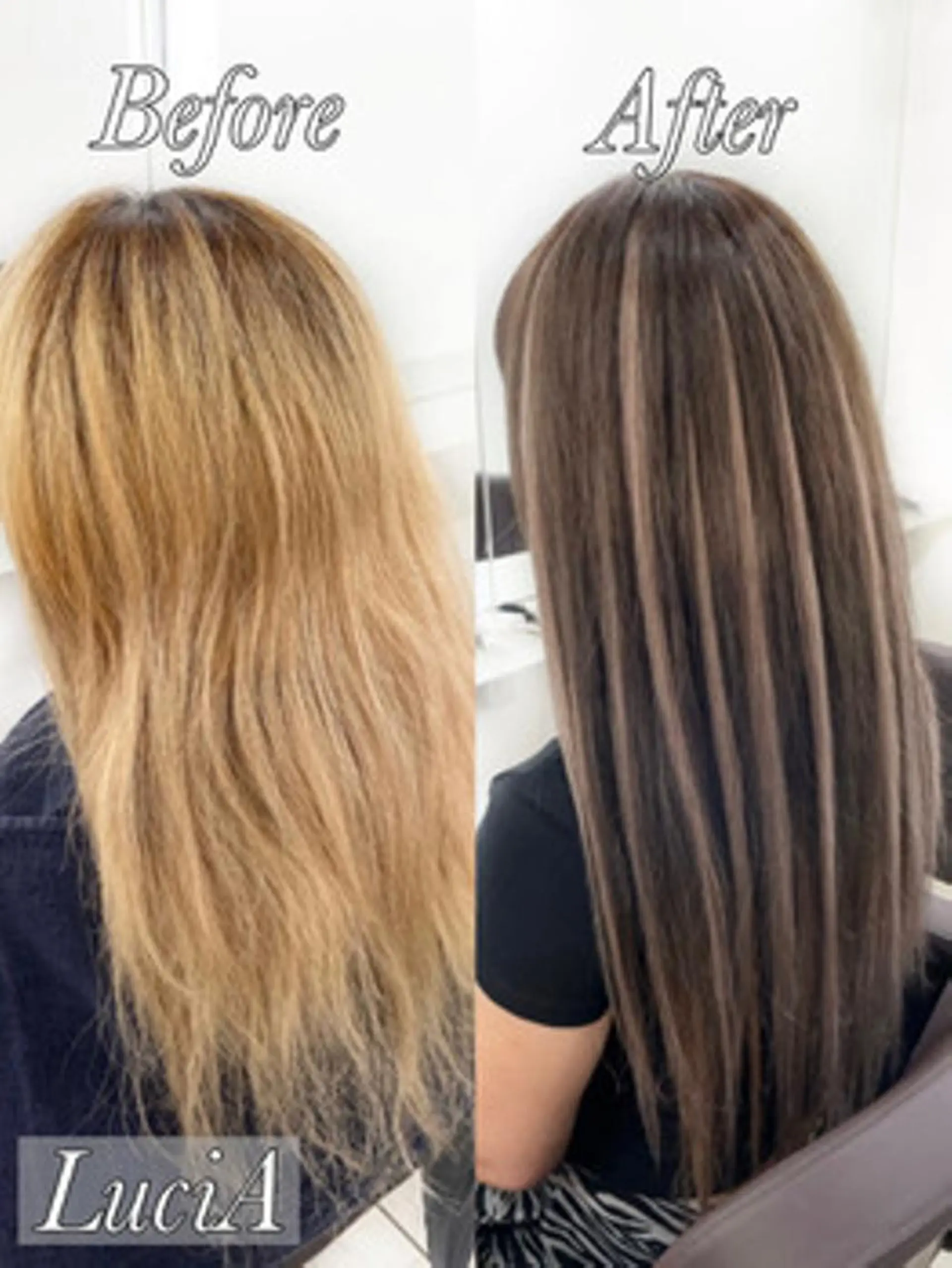 ロング カラー ヘアアレンジ シールエクステ アディクシーカラー バレイヤージュ ブリーチ ケアブリーチ LuciA/エクステ カラーのヘアスタイル