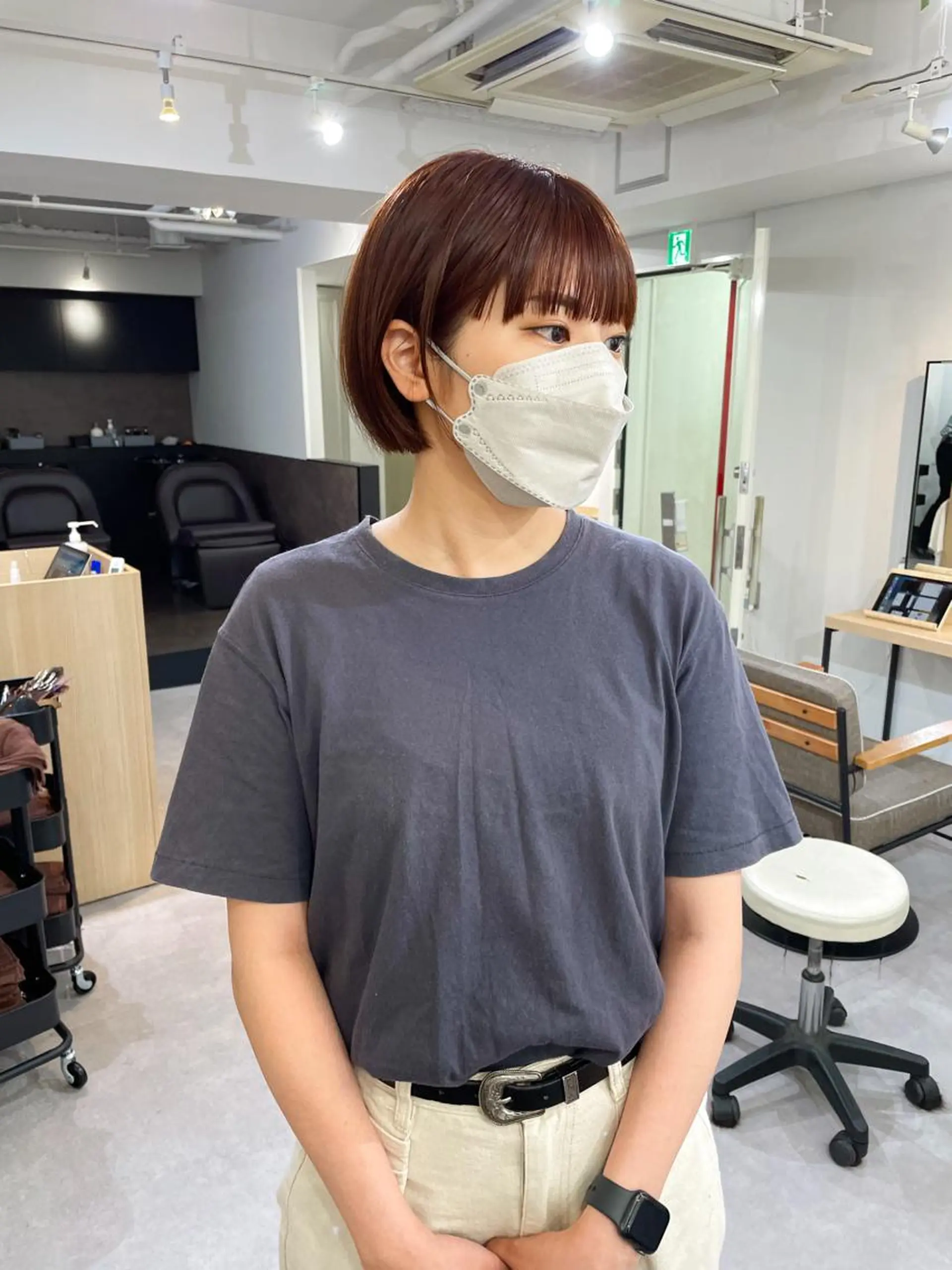 ショート カラー ボブ パーマ＊ 顔まわり似合わせのヘアスタイル