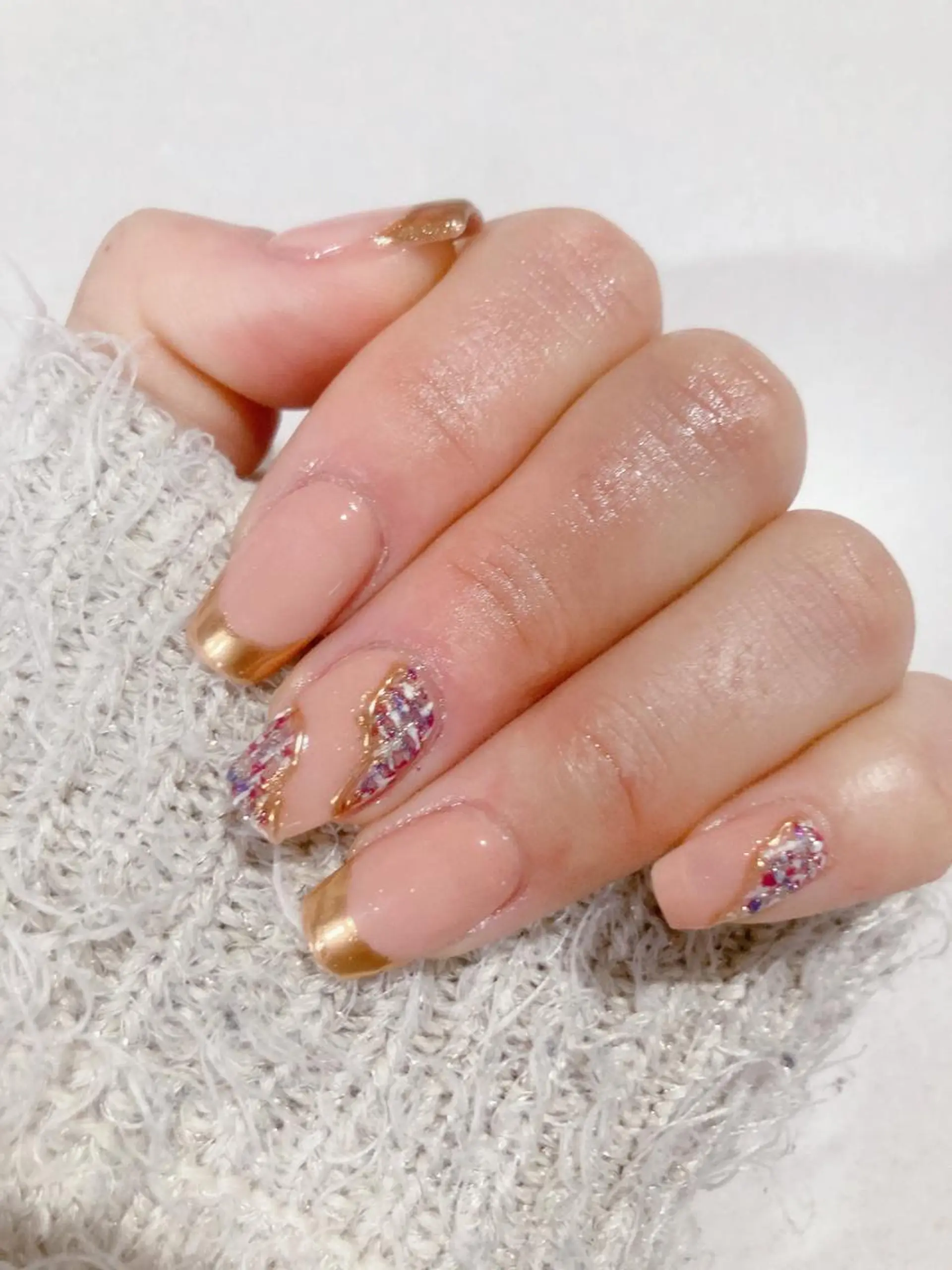 ネイル フレンチネイル ミラーネイル スカルプネイル ツイードネイル ネイルケアサロン Campanulaのネイルデザイン