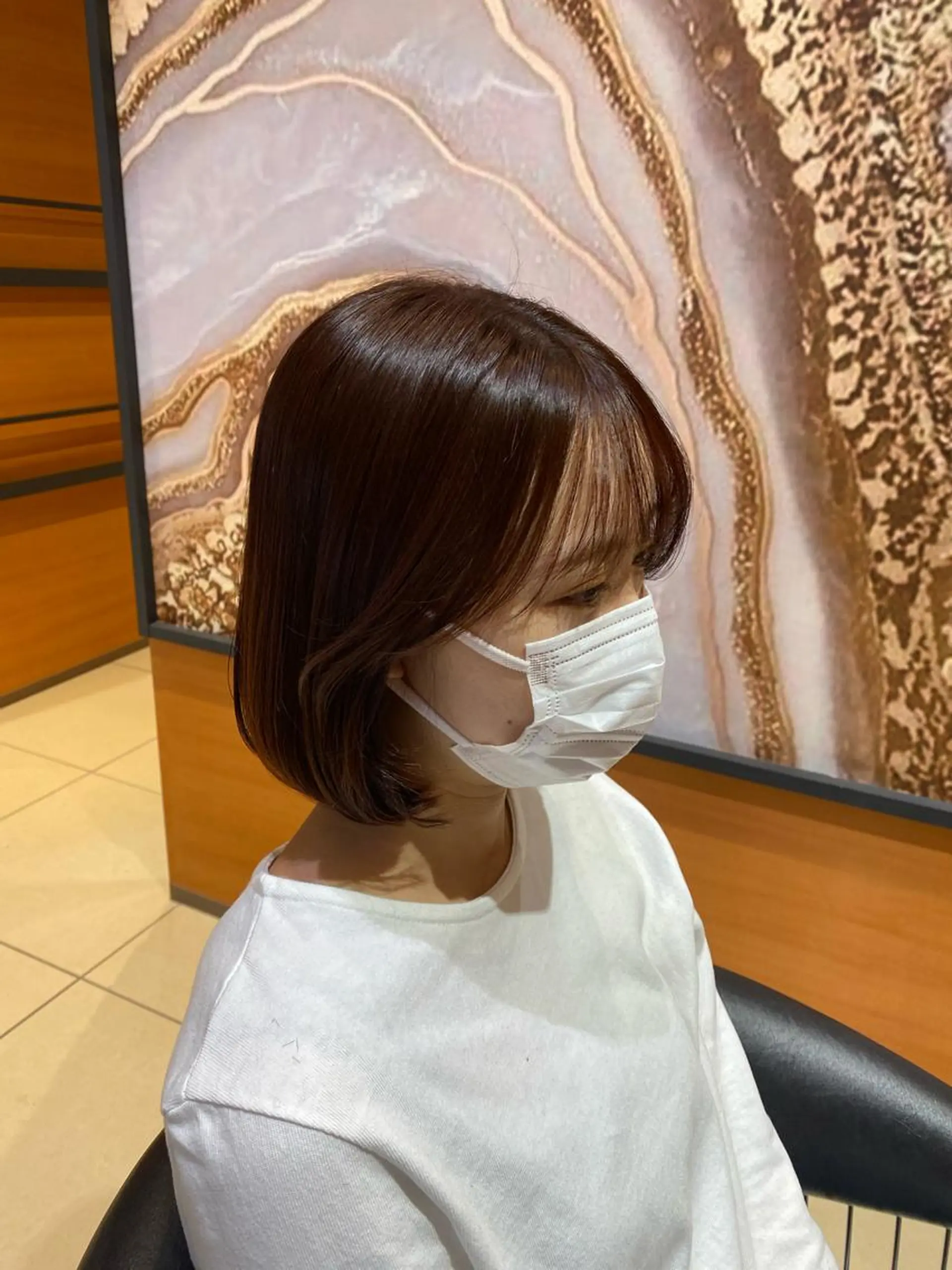 ミディアム ボブ 韓国風ヘア レイヤーカット 似合わせカット LEVIJU hair所属・韓国ヘア🕊村上 ののこ🕊のヘアスタイル