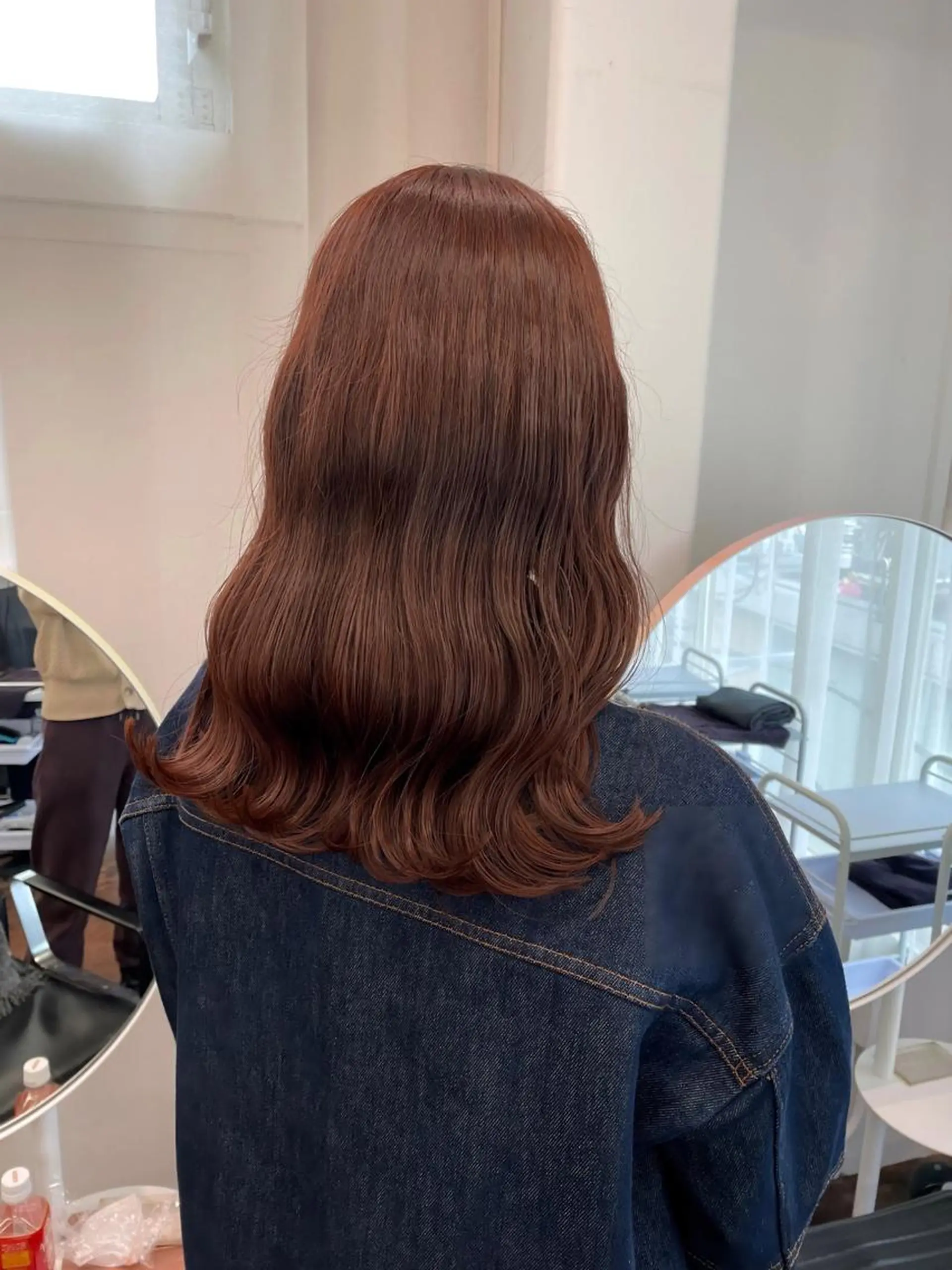 セミロング カラー ブリーチ ブラウンカラー ブリーチなしカラー オレンジ オレンジブラウン カット ヘアカラー トリートメント レイヤーカット🎀 kanaのヘアスタイル