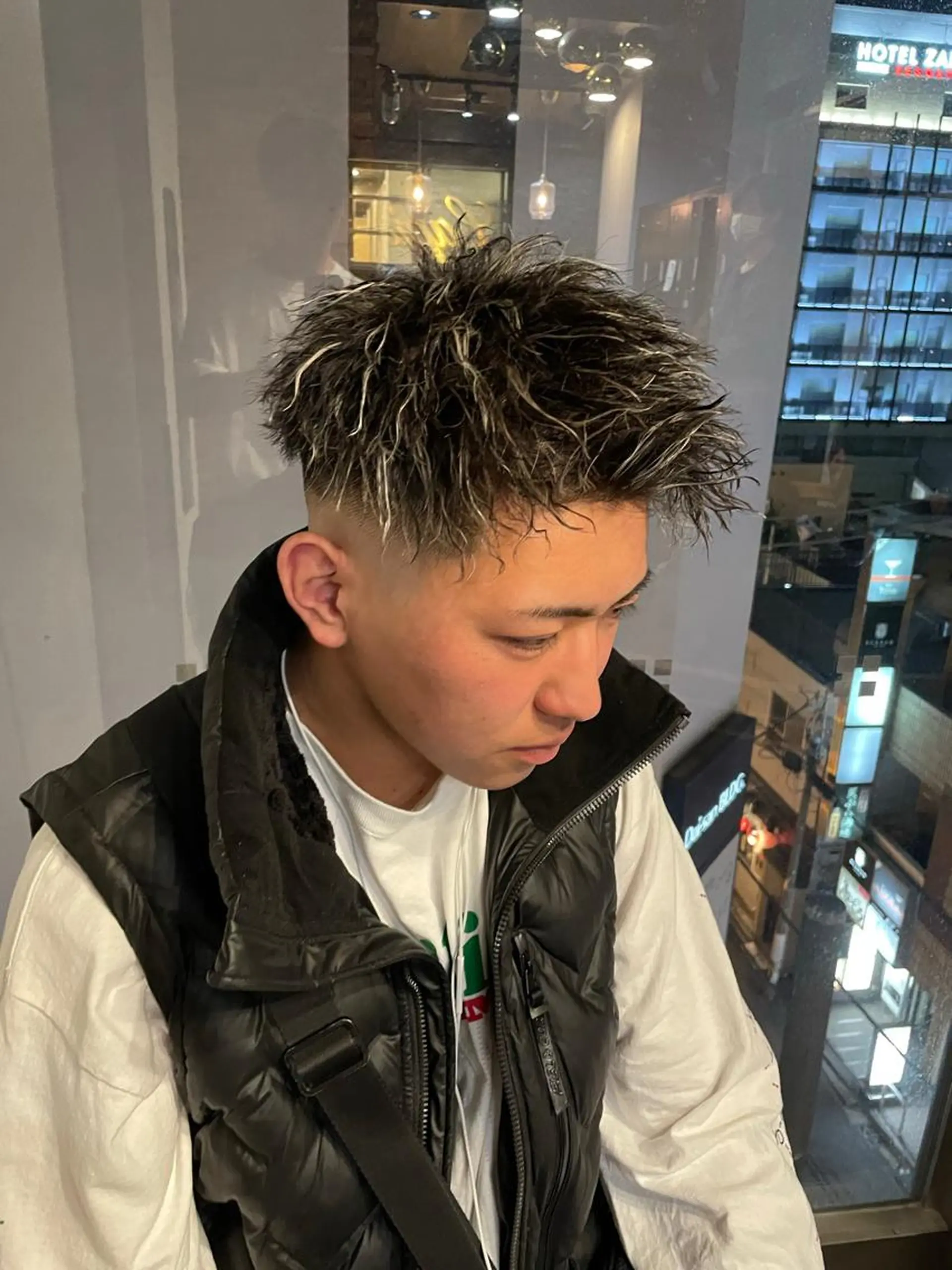 ショート カラー パーマ メンズ カット ヘアカラー パーマ 【men's Lapis横浜】海人のヘアスタイル