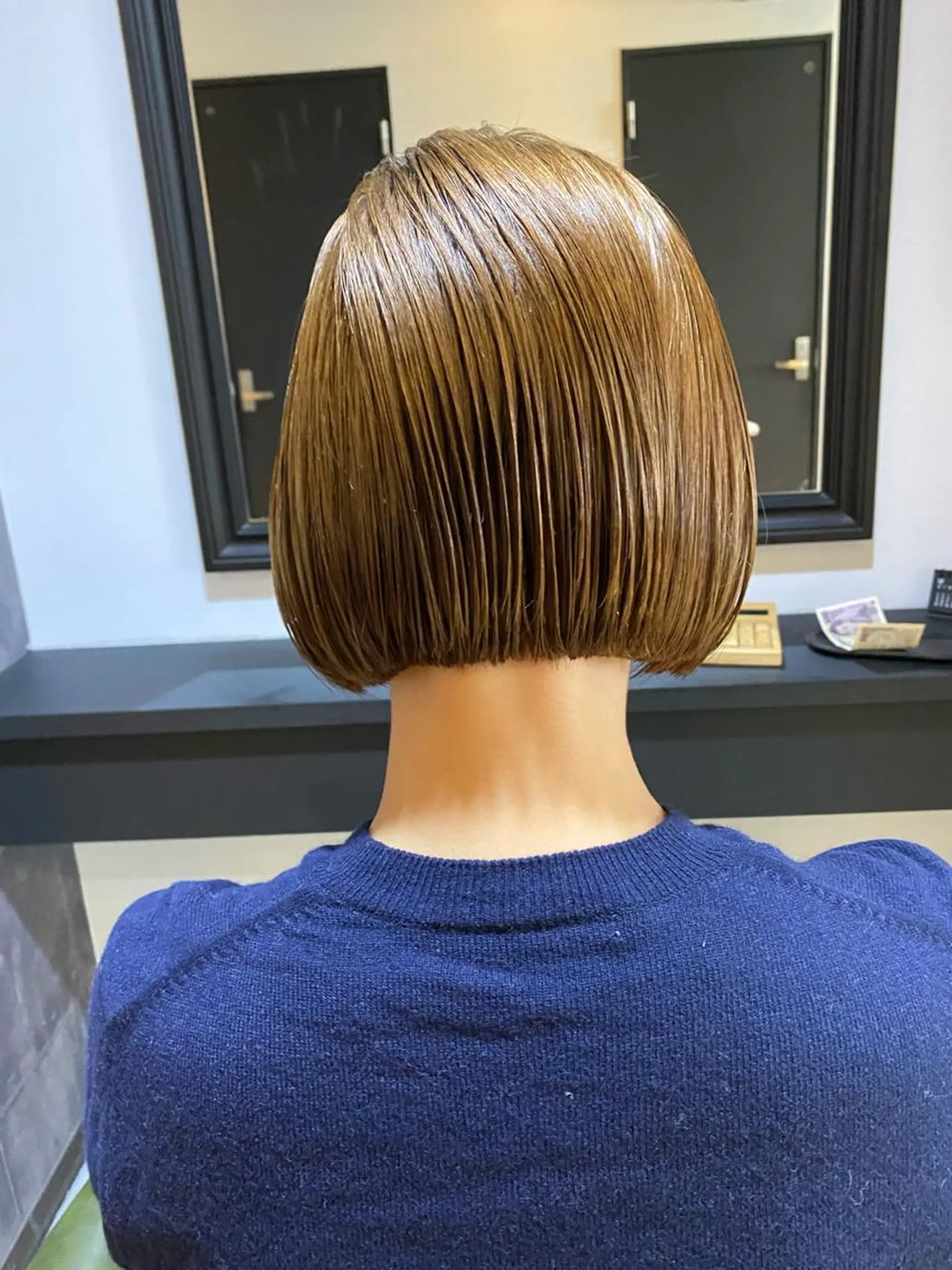 ミディアム カラー ネイル マツエク・マツパ アイブロウ ベージュカラー ミルクティーベージュ ボブ カット ヘアカラー 広島/ボブ/レイヤー 🌿‬wakabaのヘアスタイル