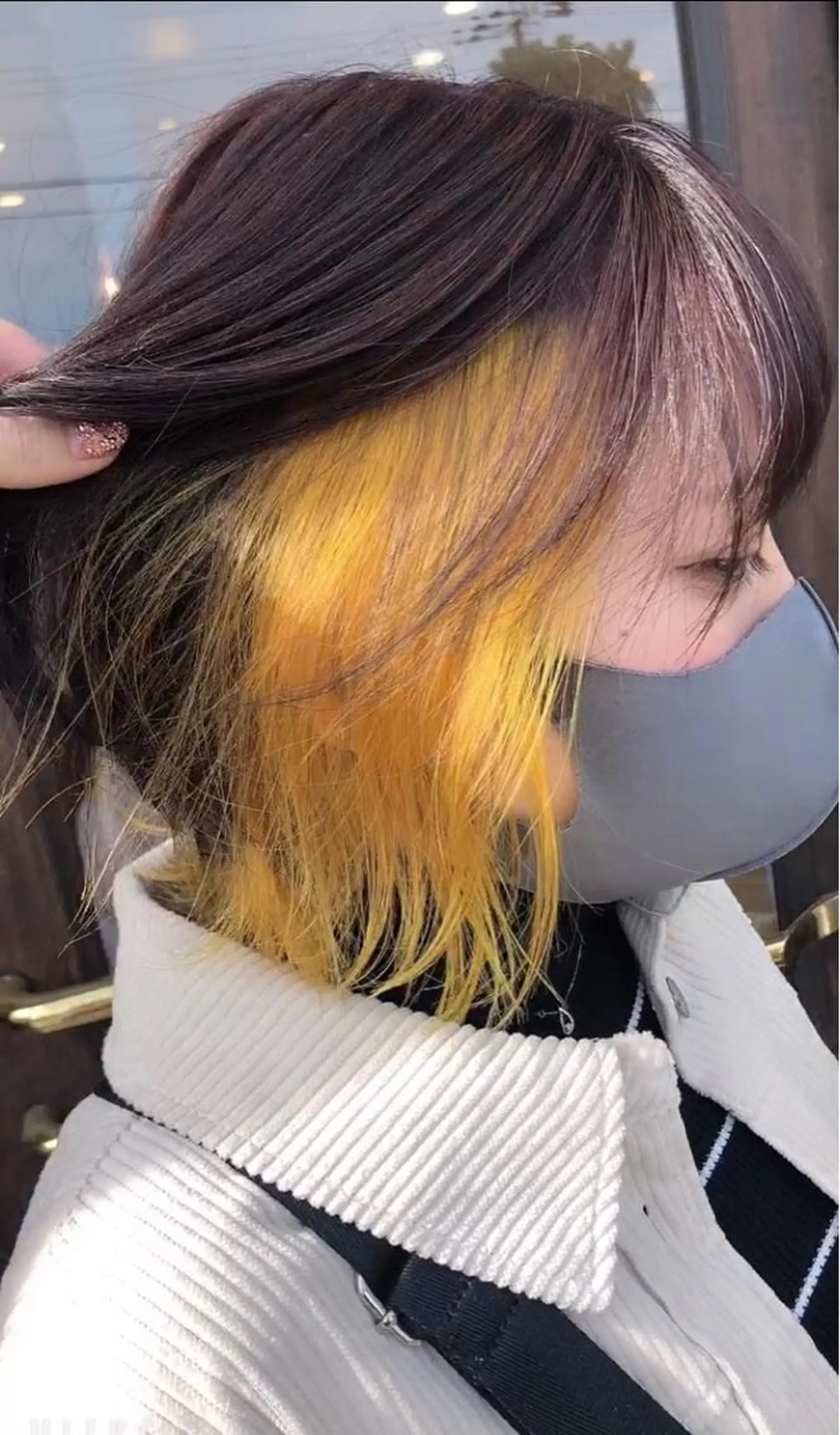 カラー ブラウンカラー イヤリングカラー ピンクカラー イエローカラー 三村 桜生のヘアスタイル