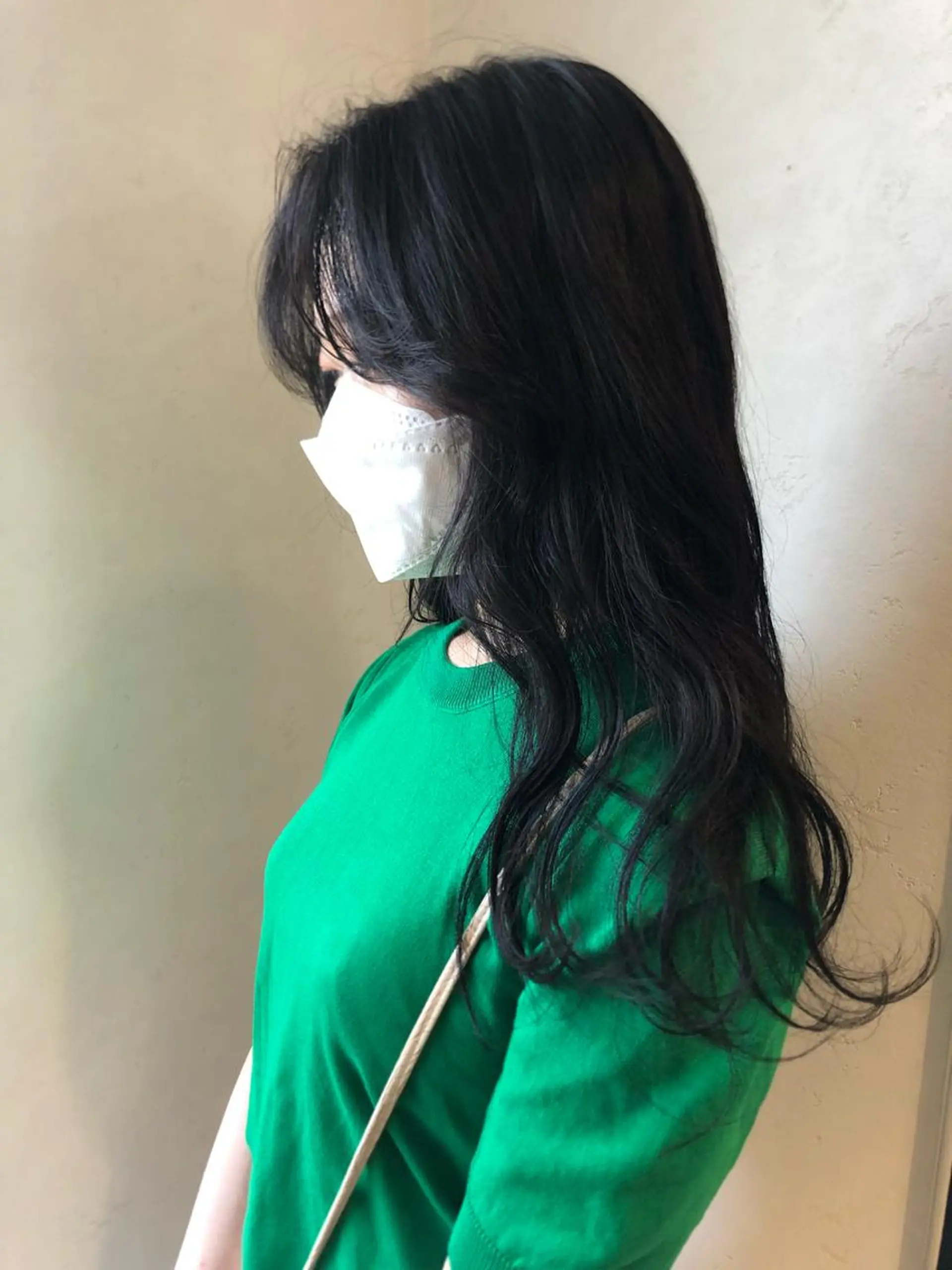 ロング カラー ダークグレー ダークグレージュ グレージュ 顔周りカット 韓国風ヘア bococa りんのヘアスタイル