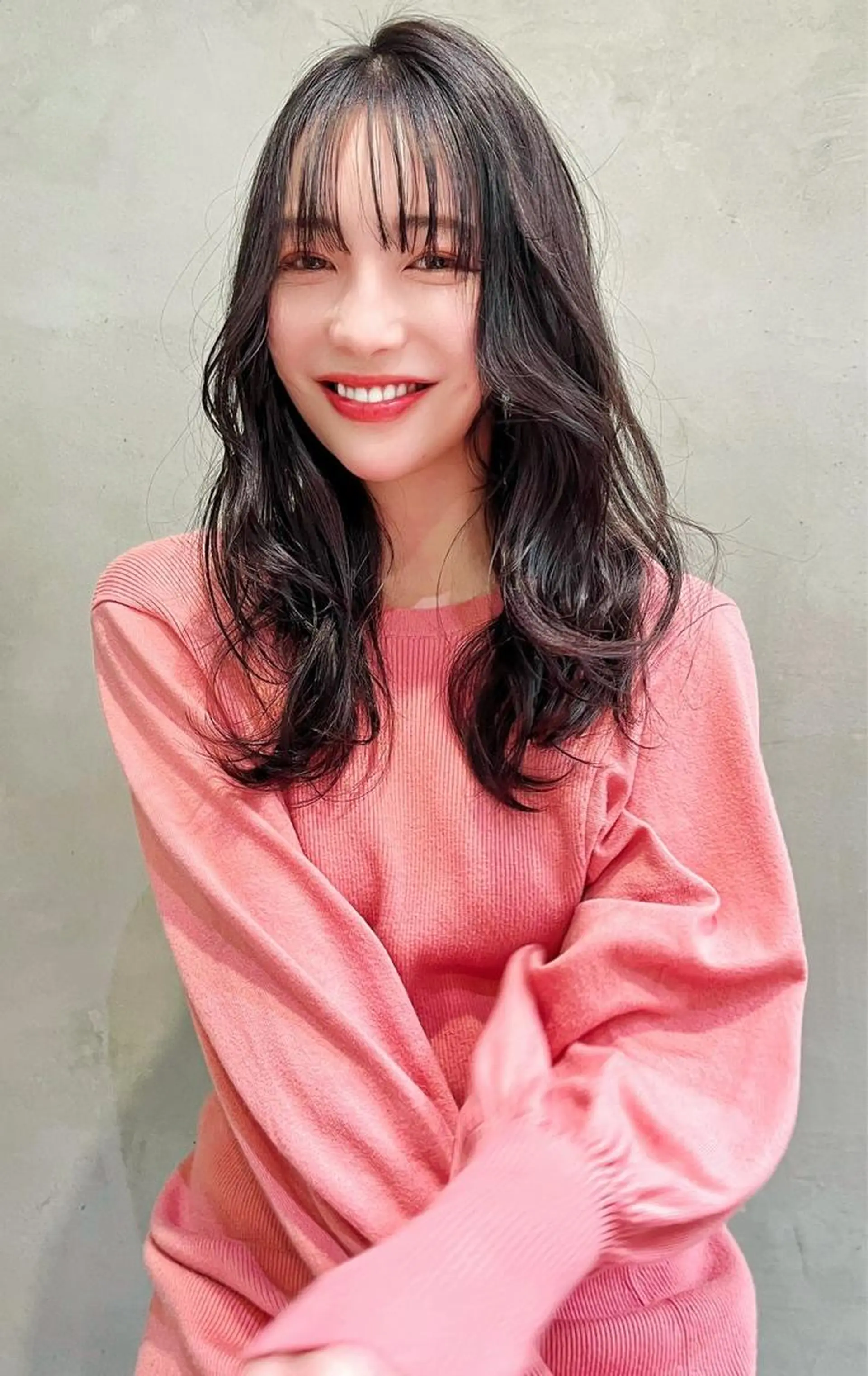 ミディアム カラー ヘアアレンジ ブラウンカラー ピンクカラー ピンクブラウン ヘアカラー トリートメント ヘアセット 金子 廉のヘアスタイル