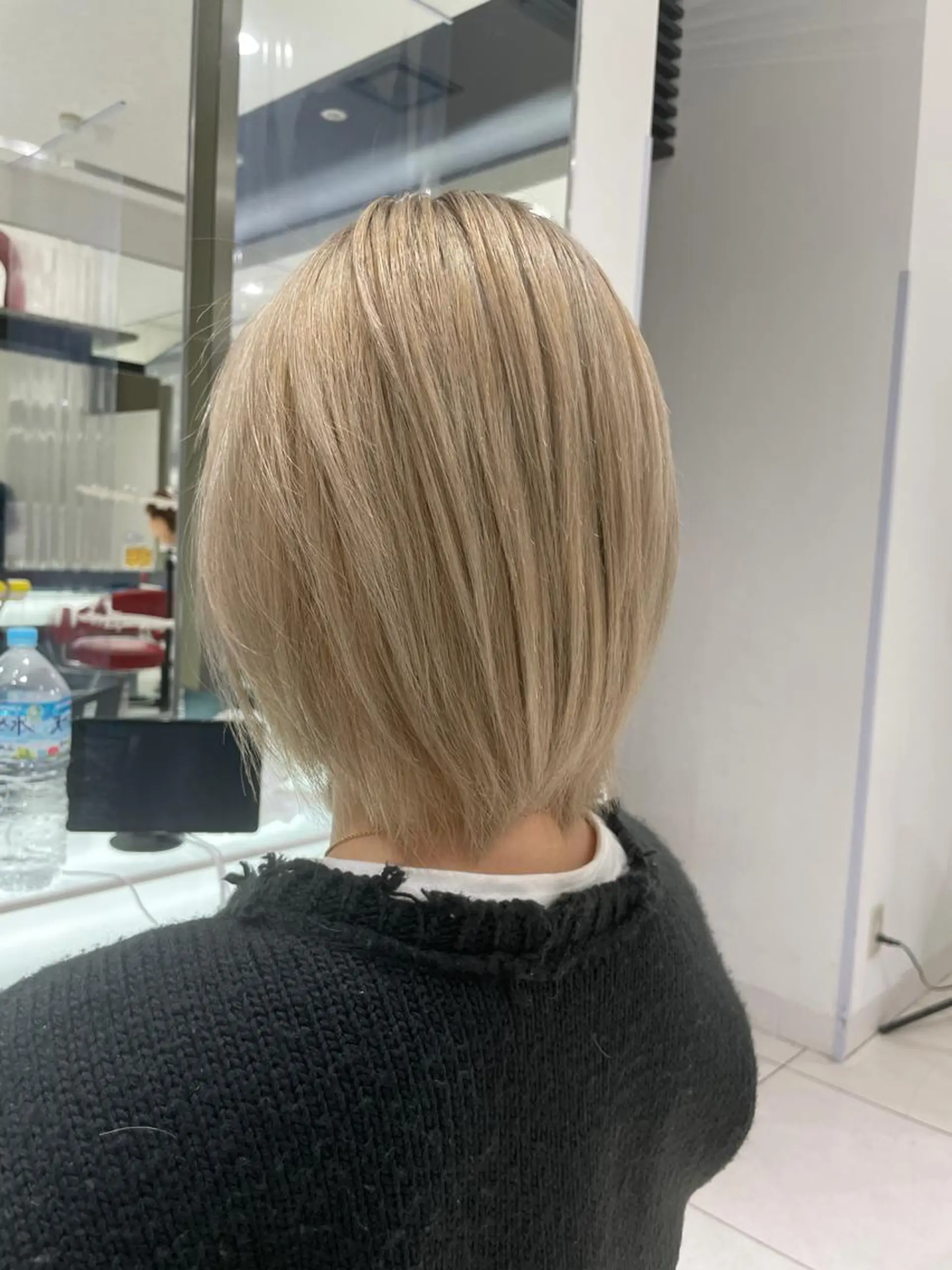 ショート カラー ベージュカラー ブリーチ ホワイトベージュ 阪本祥樹/ハイライト /バレイヤージュのヘアスタイル