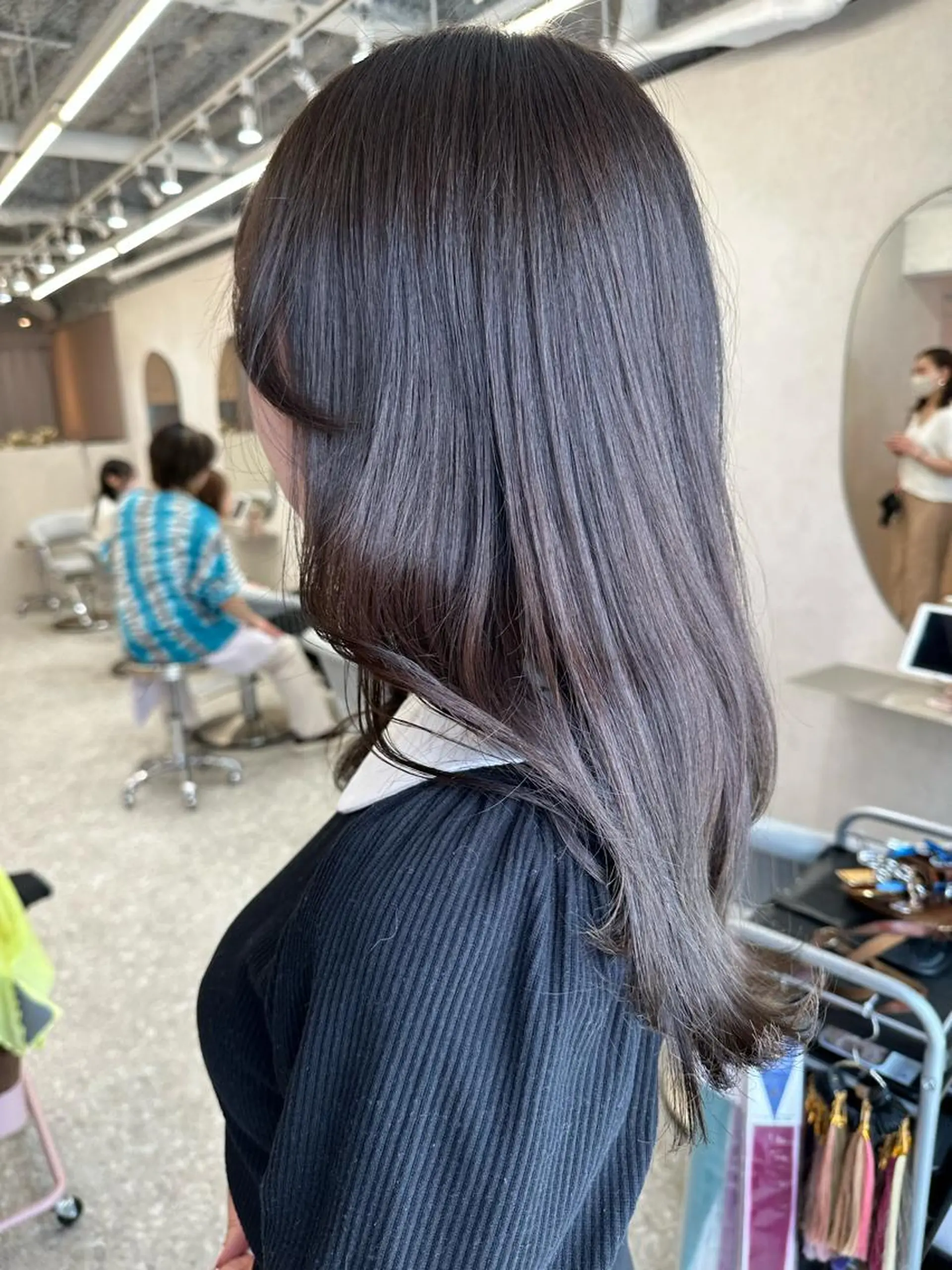 ロング シールエクステ エクステ 顔周りカット 髪質改善 韓国風ヘア ヘアカラー トリートメント 新宿/韓国レイヤー/ 髪質改善/佐藤航のヘアスタイル