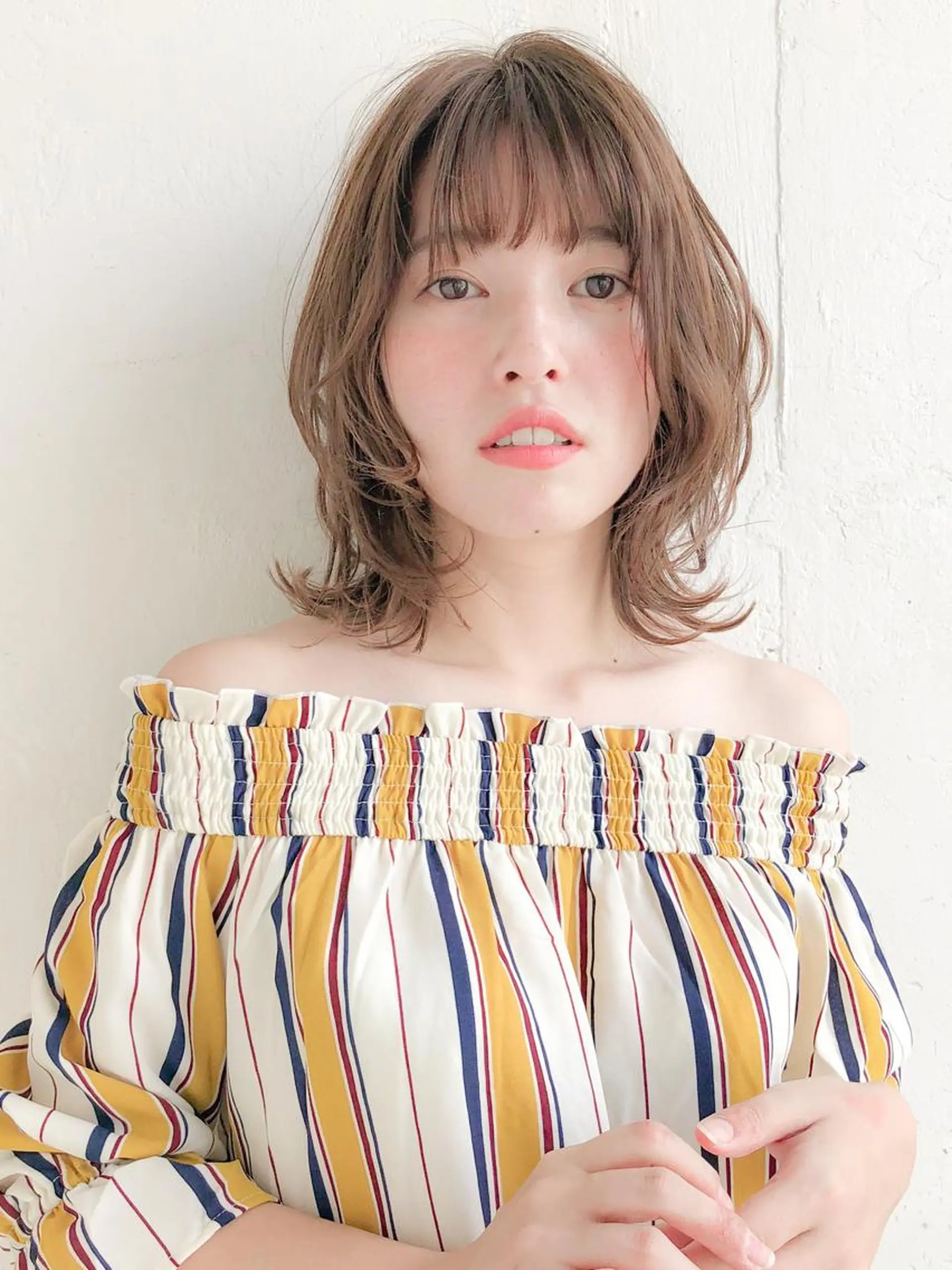 ミディアム レイヤーカット ヘアカラー トリートメント Arumeria ❄️富澤翼❄️のヘアスタイル