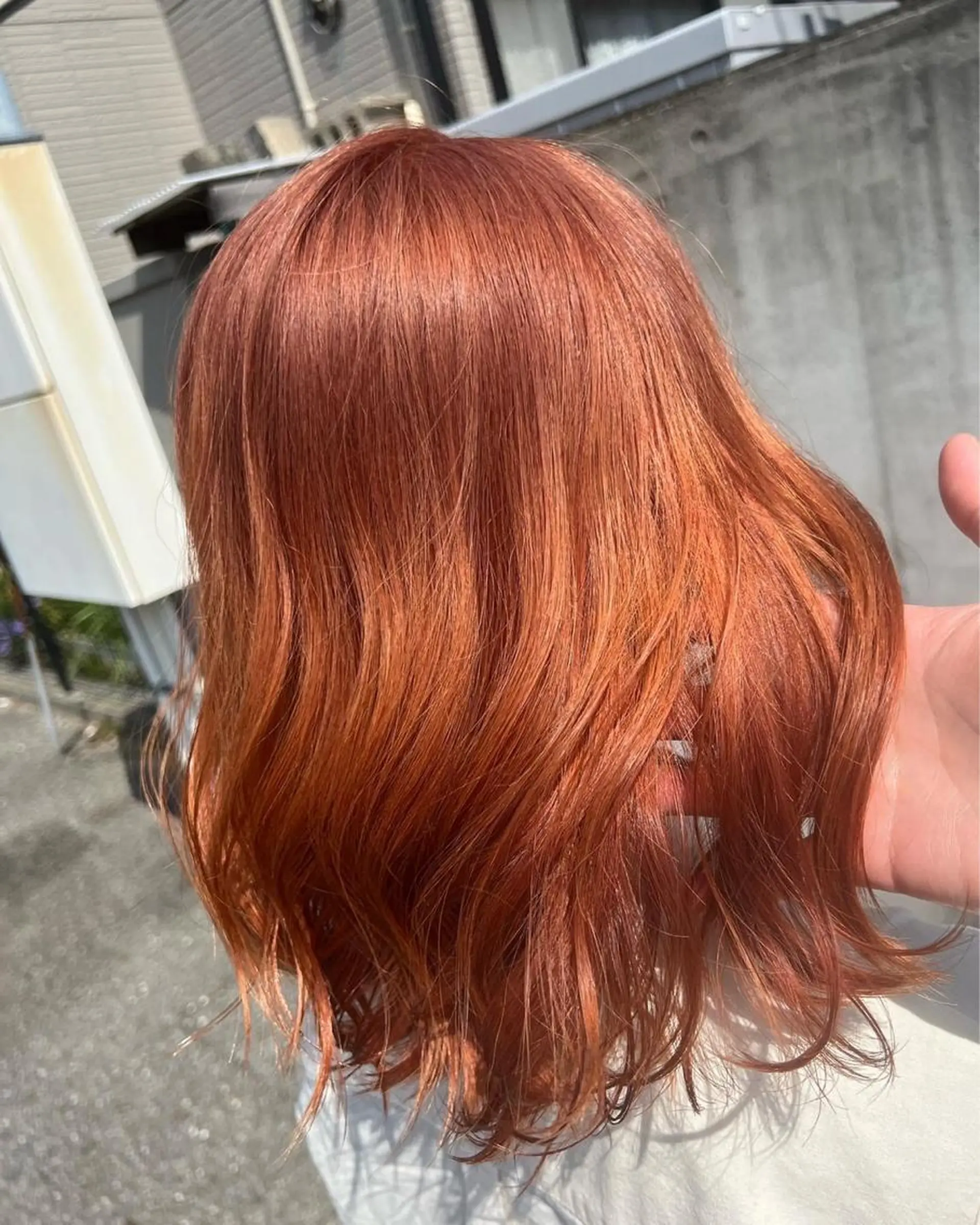 セミロング カラー ヘアアレンジ ブラウンカラー オレンジ オレンジブラウン Hair & Beauty the B 岡崎店所属・山口 安美のヘアスタイル