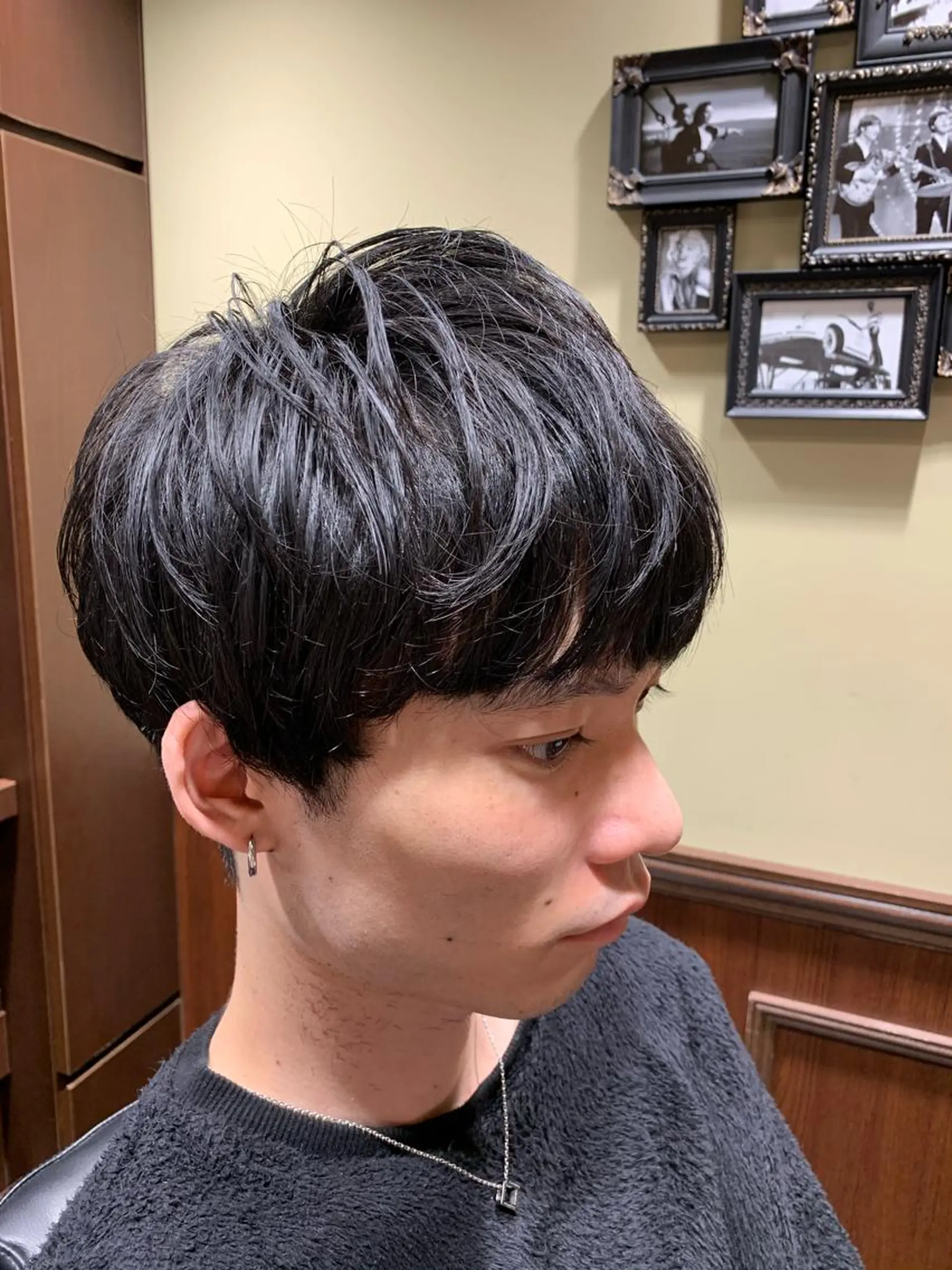 ミディアム メンズ HIROGINZAプレミアムバーバー赤坂店所属・田中 千恩のヘアスタイル