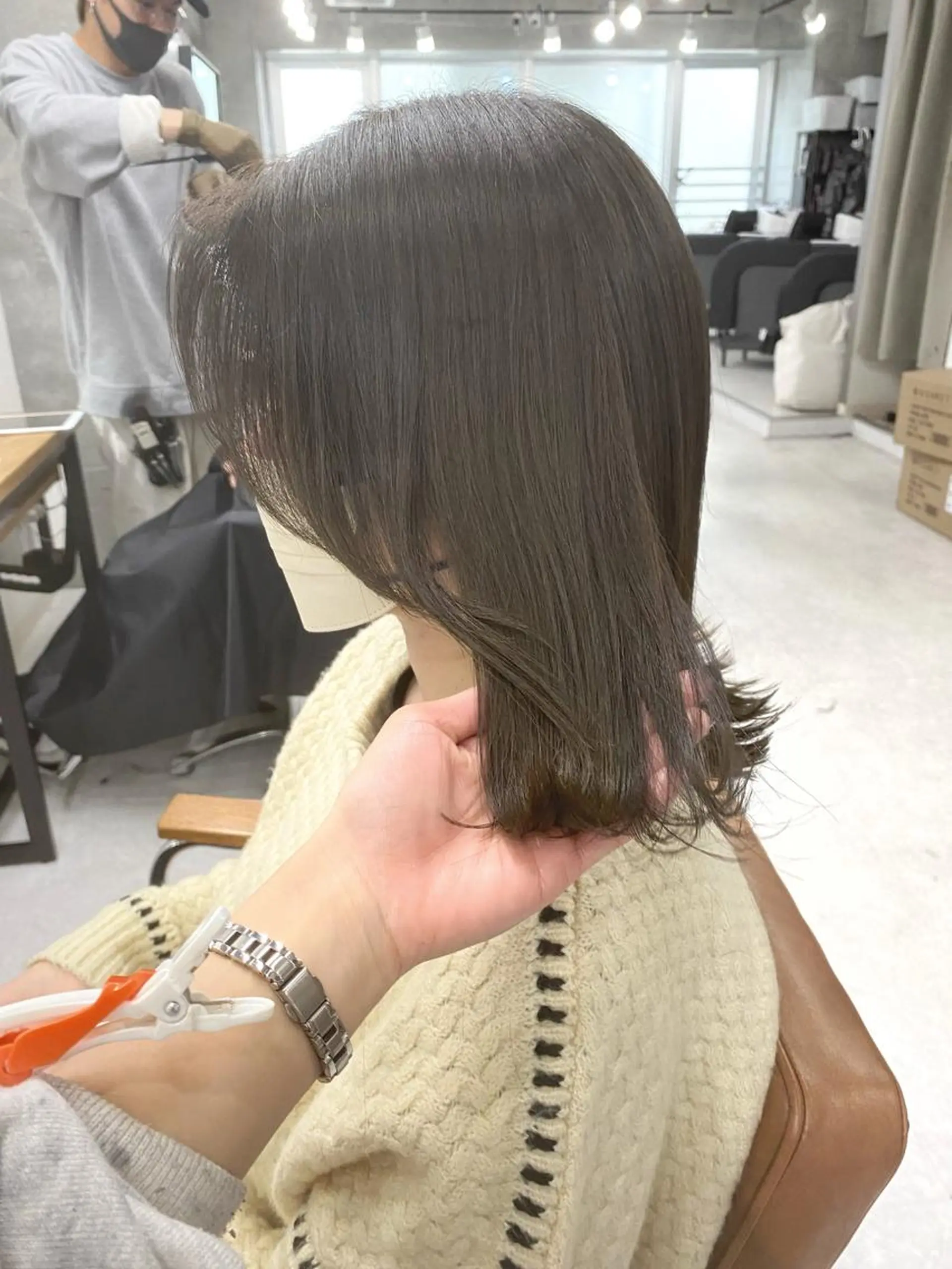 ミディアム カラー ヘアアレンジ ヘアカラー トリートメント ヘアセット 🌷FUKA🌷 まろやかハイトーンのヘアスタイル