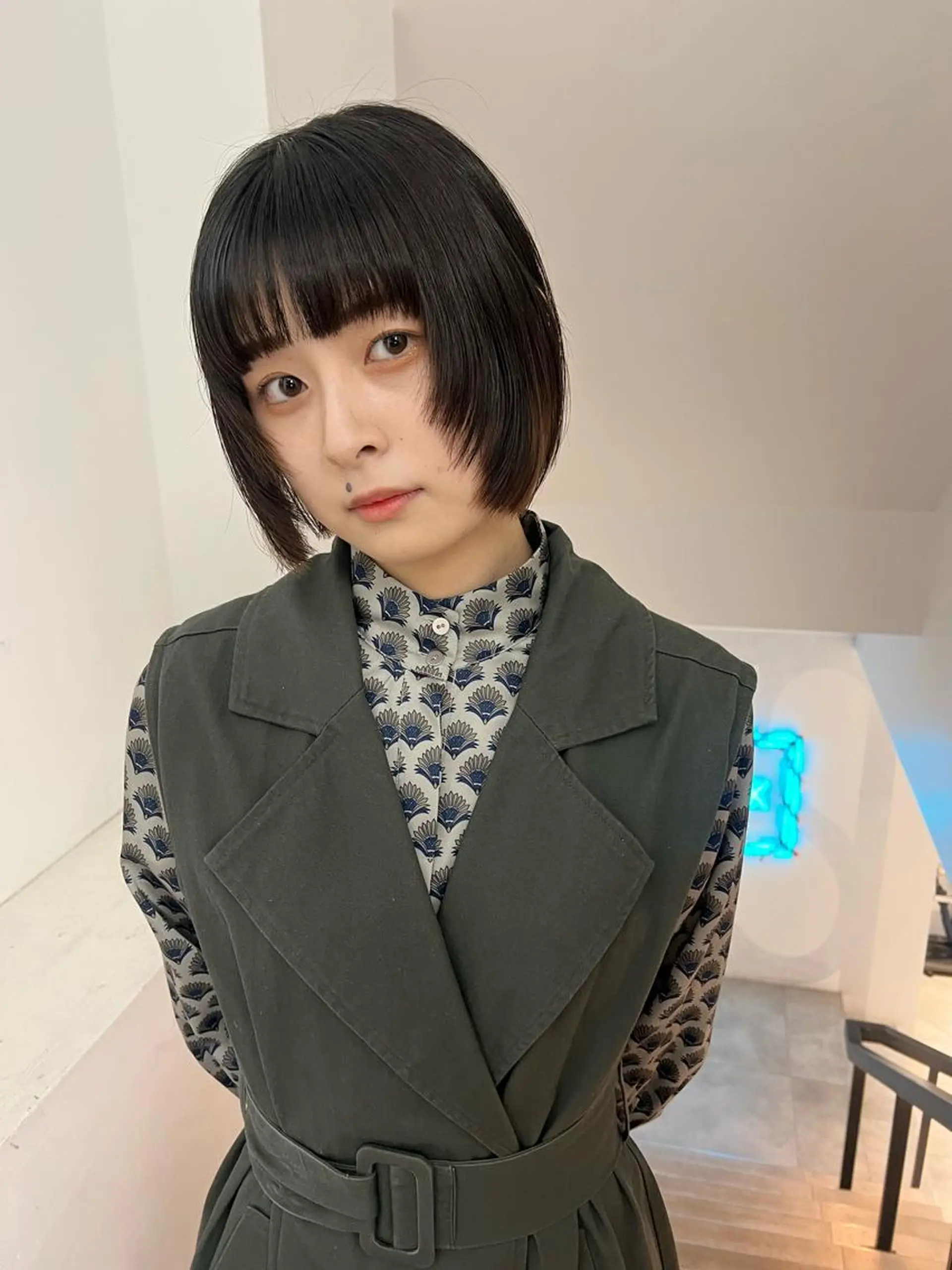 ショート ボブ 顔周りカット/透明感 カラー✂️MEIのヘアスタイル