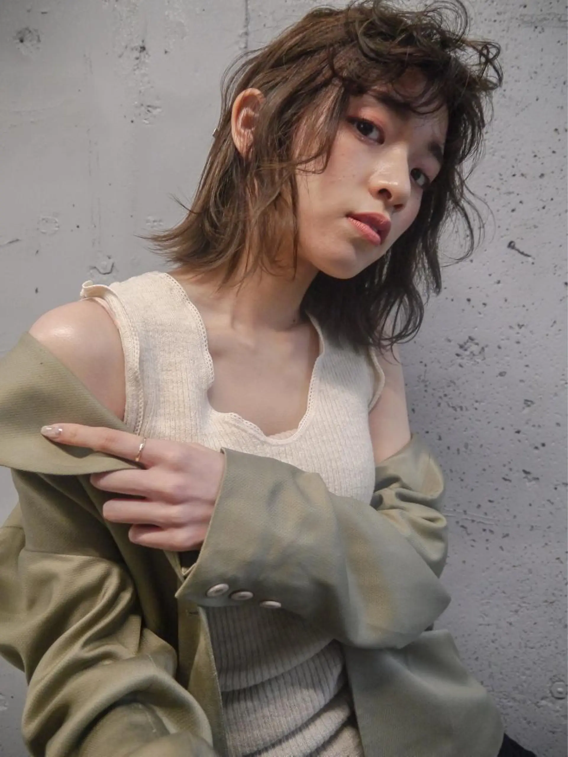 ミディアム カット ヘアカラー トリートメント nessヤマサキ リュウタのヘアスタイル
