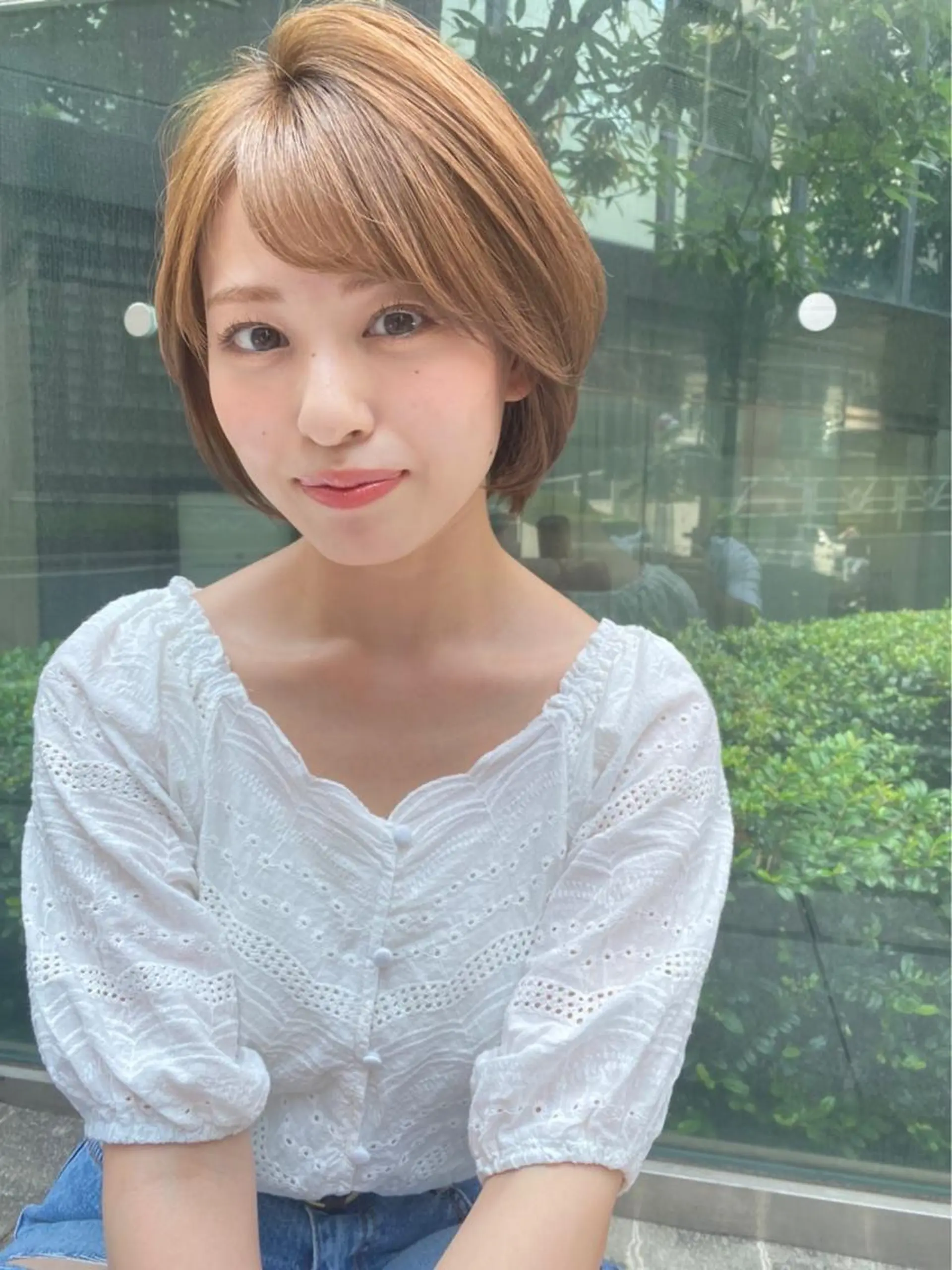 ショート カラー カット ヘアカラー トリートメント LATTE所属・垢抜け顔周り／韓国 ヘア𝑺𝒂𝒌𝒊のヘアスタイル