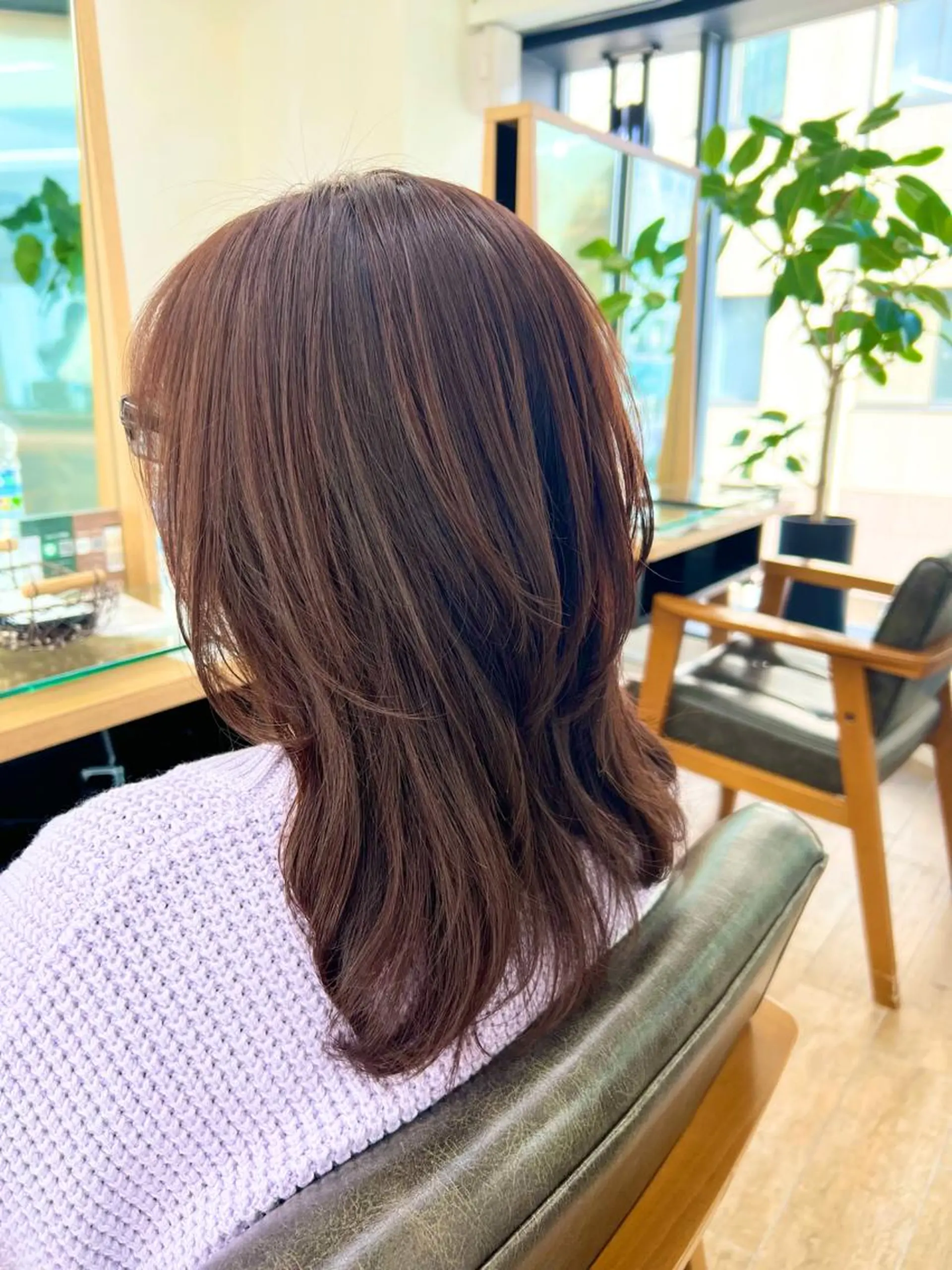 セミロング カラー ピンクカラー レイヤーカット ウルフカット パーマ/ウルフ/ 💙鶴岡　愛💙のヘアスタイル