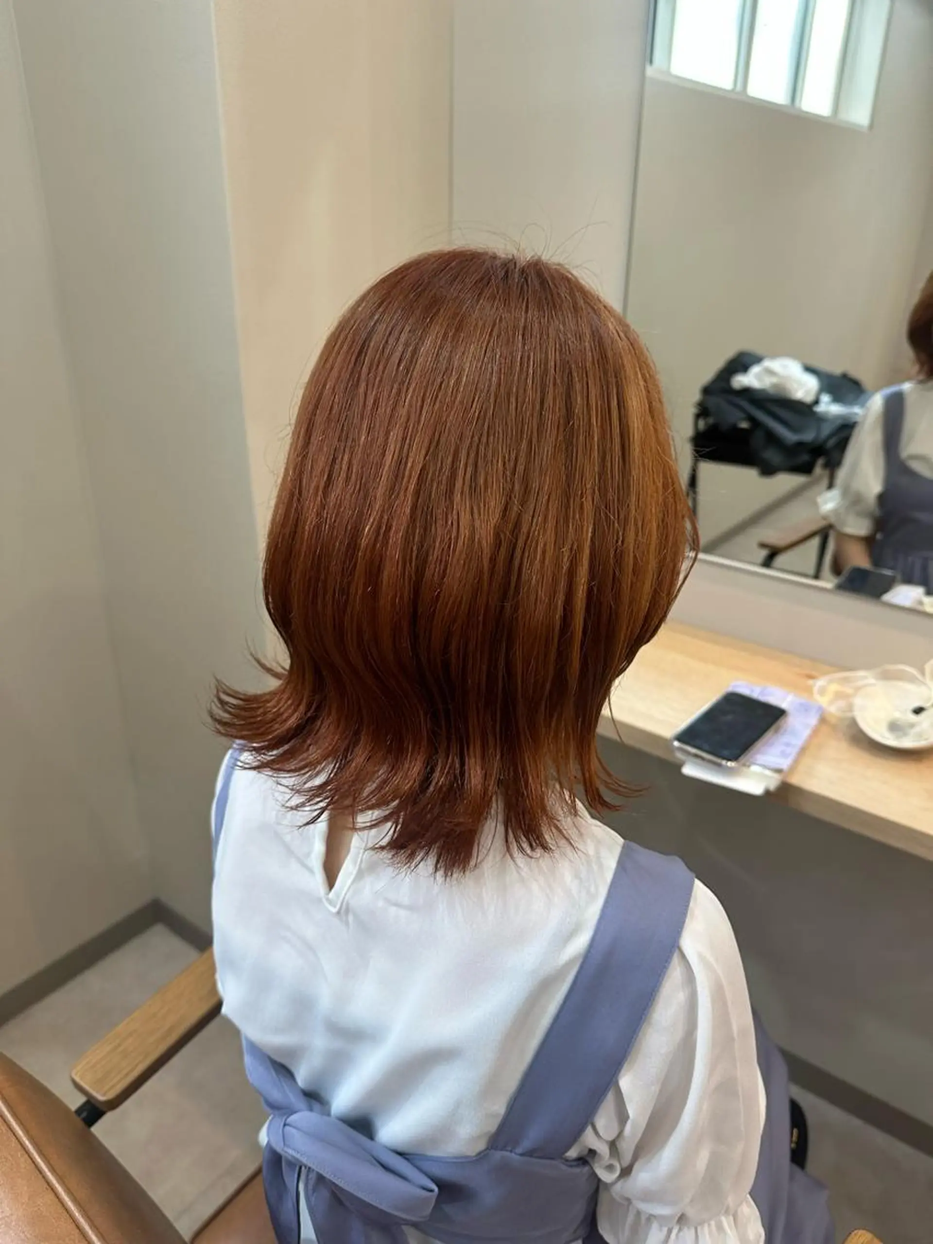 ミディアム オレンジブラウン 櫻井 サクラのヘアスタイル