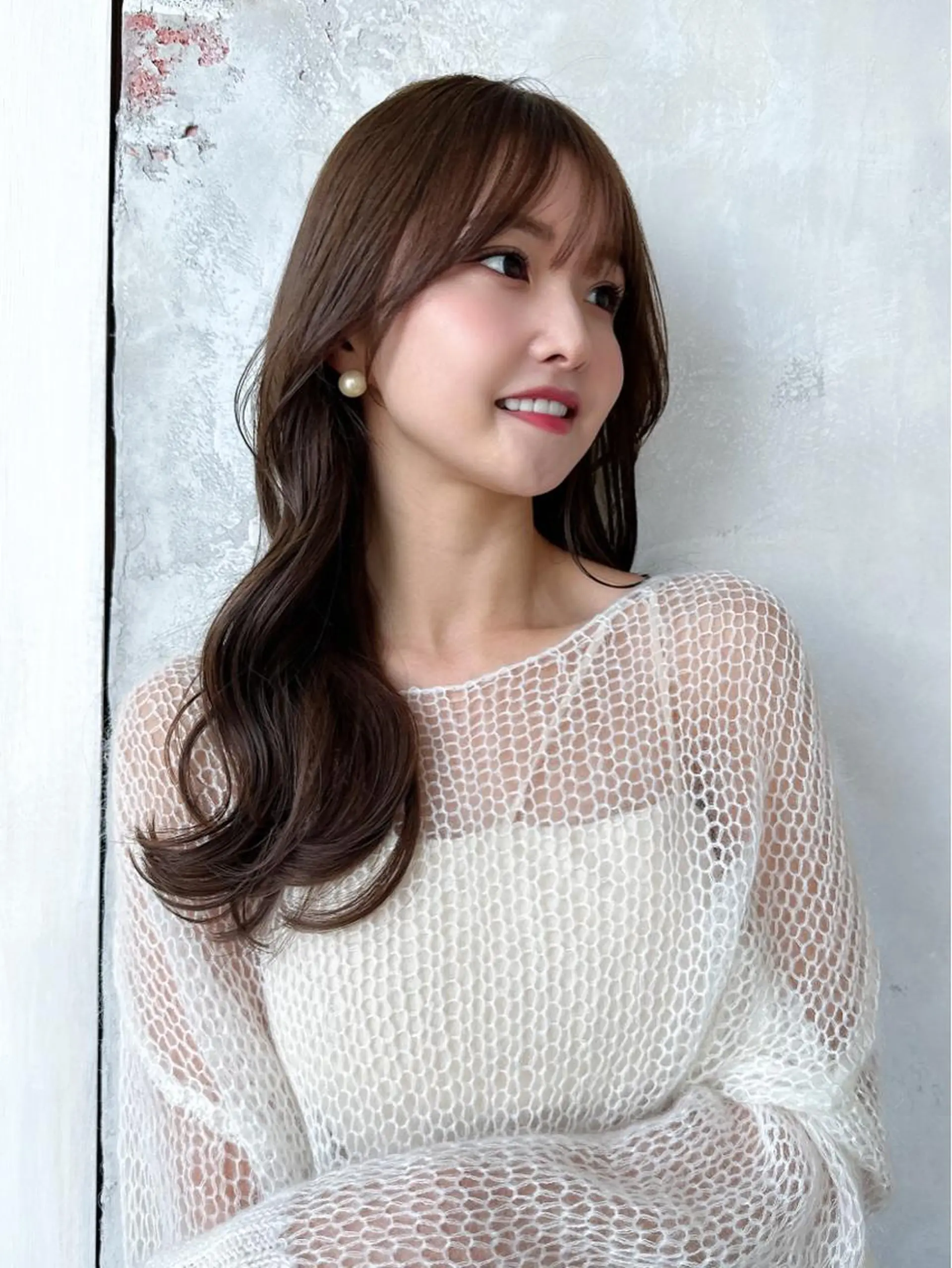 セミロング カラー ベージュカラー ブラウンカラー ブラウンベージュ くびれヘア 顔まわりレイヤー カット ヘアカラー トリートメント 顔周り/くびれヘア 韓国ヘア💕風間るなのヘアスタイル