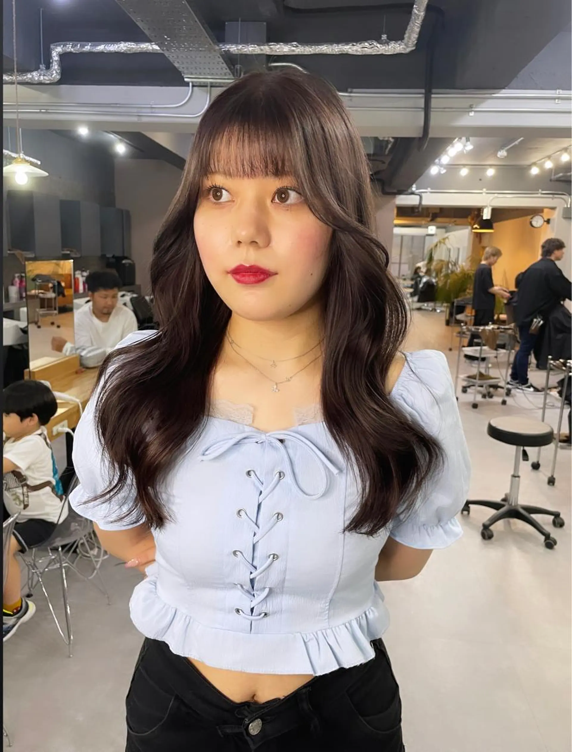 ロング カラー ヘアカラー ミルクティーベージュ ❤︎レイヤー　MIAのヘアスタイル