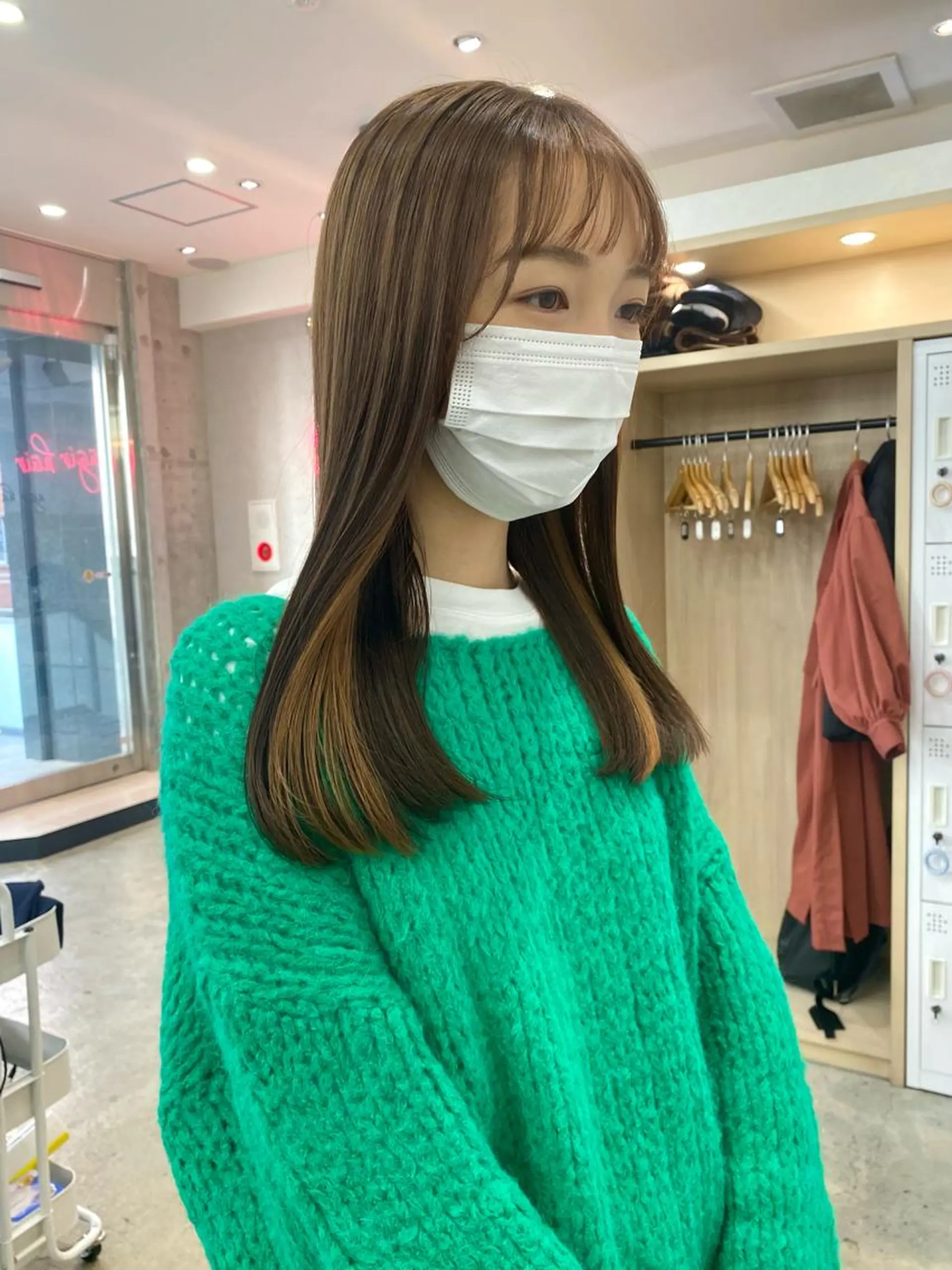 セミロング カラー ヘアアレンジ ヘアカラー ♡韓国風ヘア 🐈♡MIHOのヘアスタイル