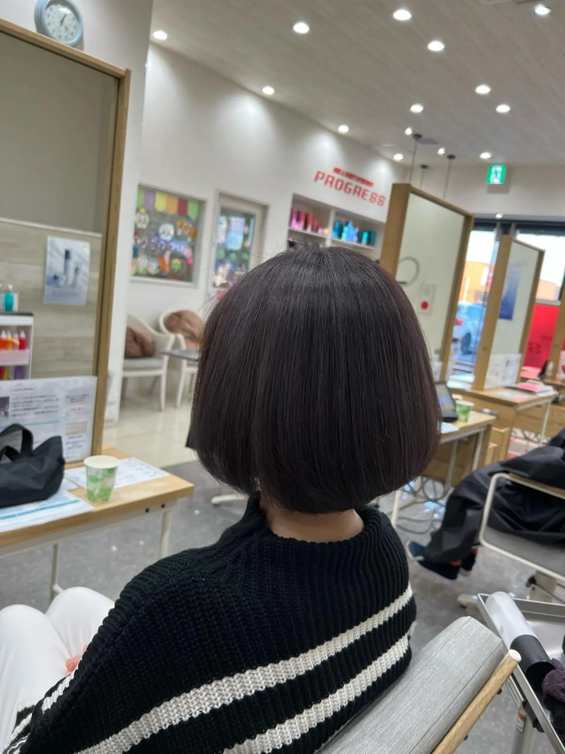 ミディアム カラー ヘアカラー 仙台白髪ぼかし/ ボブカット/千葉達人のヘアスタイル