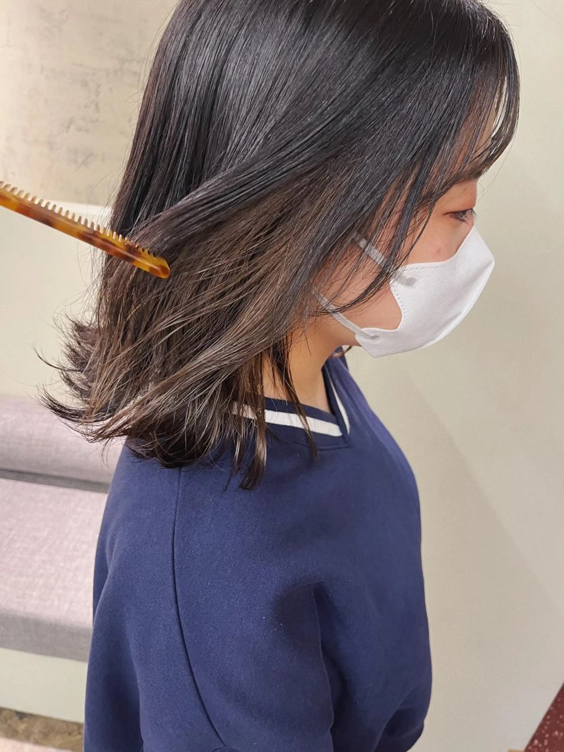 ミディアム ラベンダーベージュ 西山 紗耶香🪽 透明感カラー/ボブのヘアスタイル