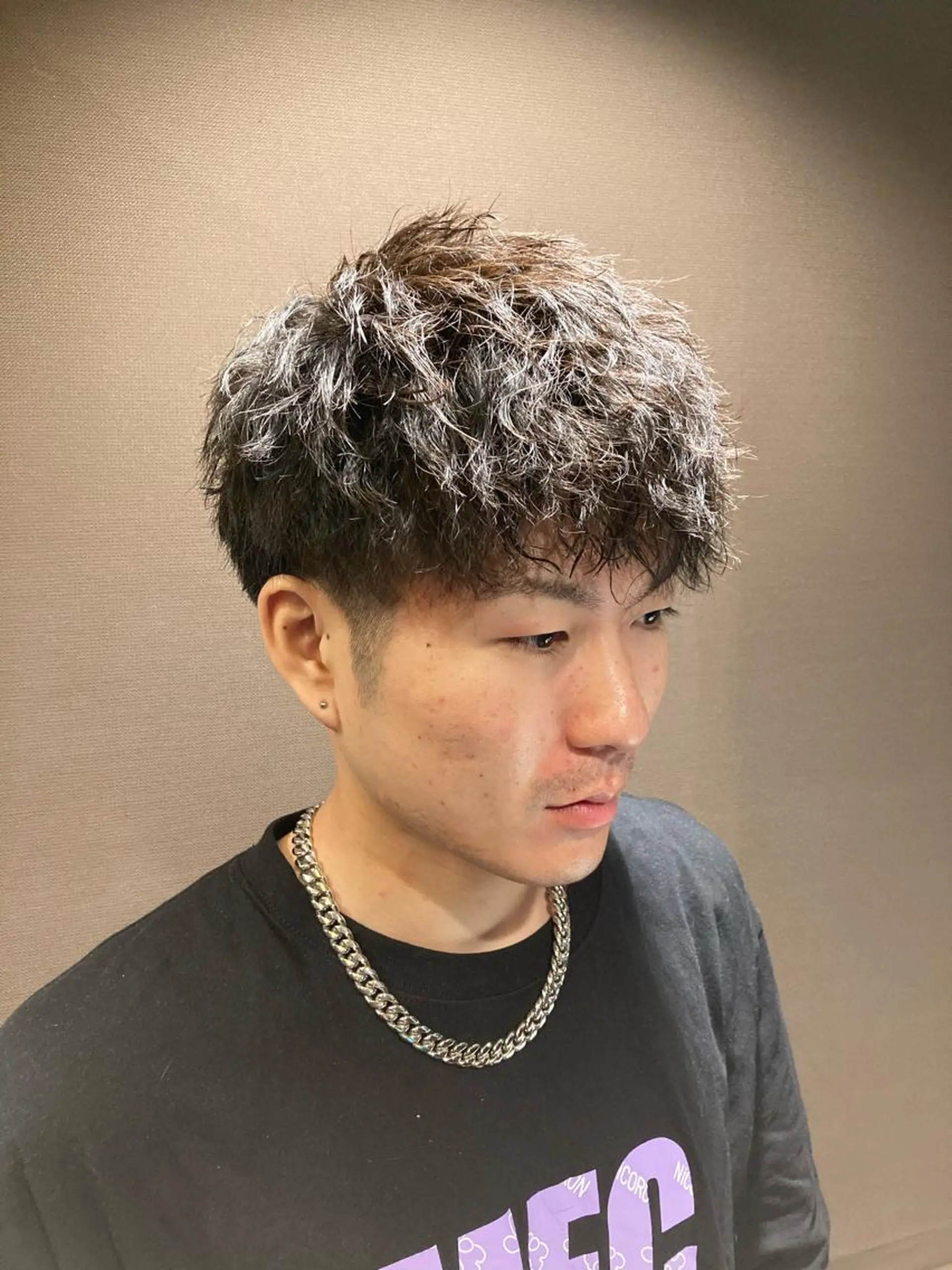 ミディアム ミディアムパーマ メンズ特化美容師 井上大輔のヘアスタイル
