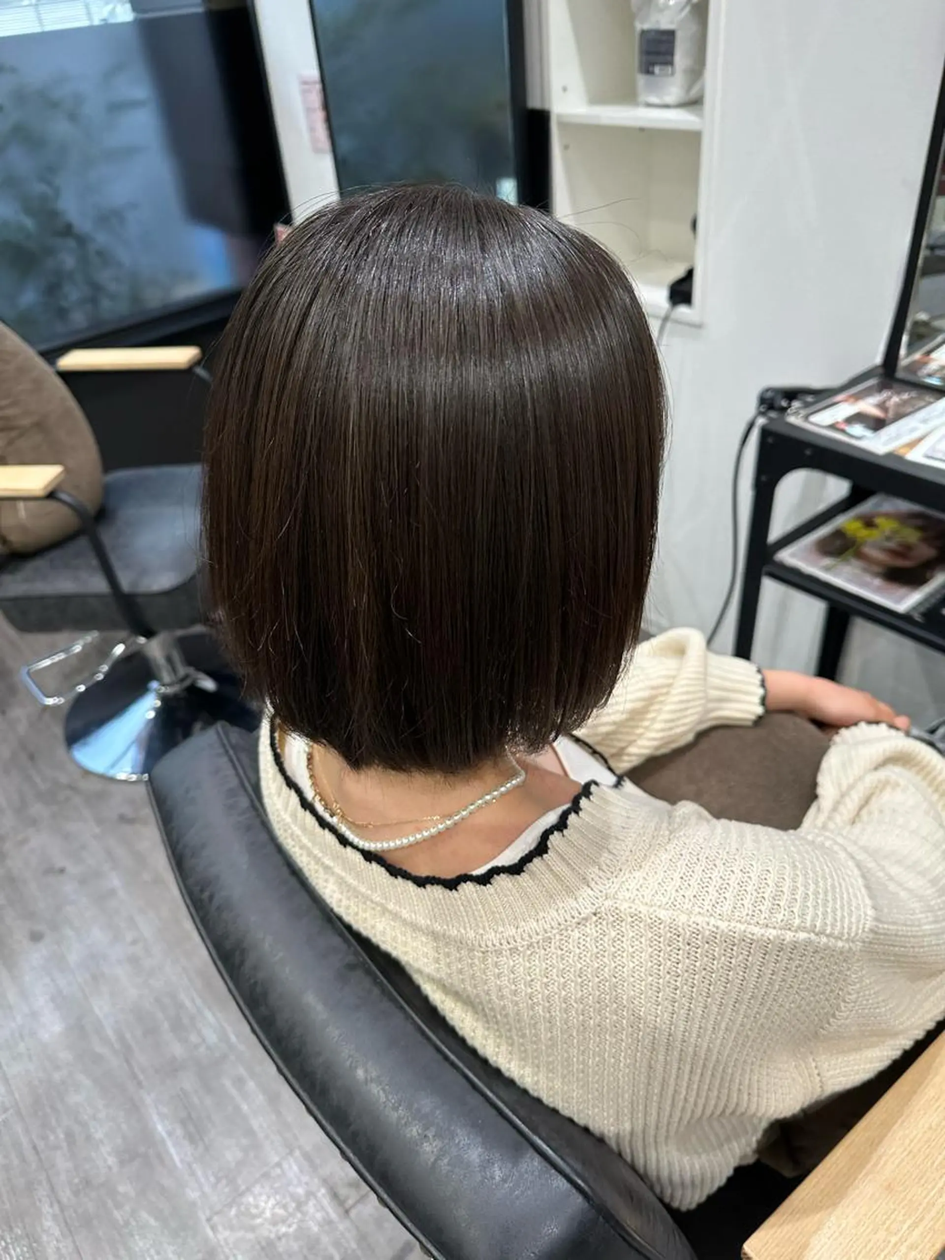 ミディアム パーマ 酸性ストレート ストレートパーマ カット 縮毛矯正 トリートメント 上田 紗也のヘアスタイル