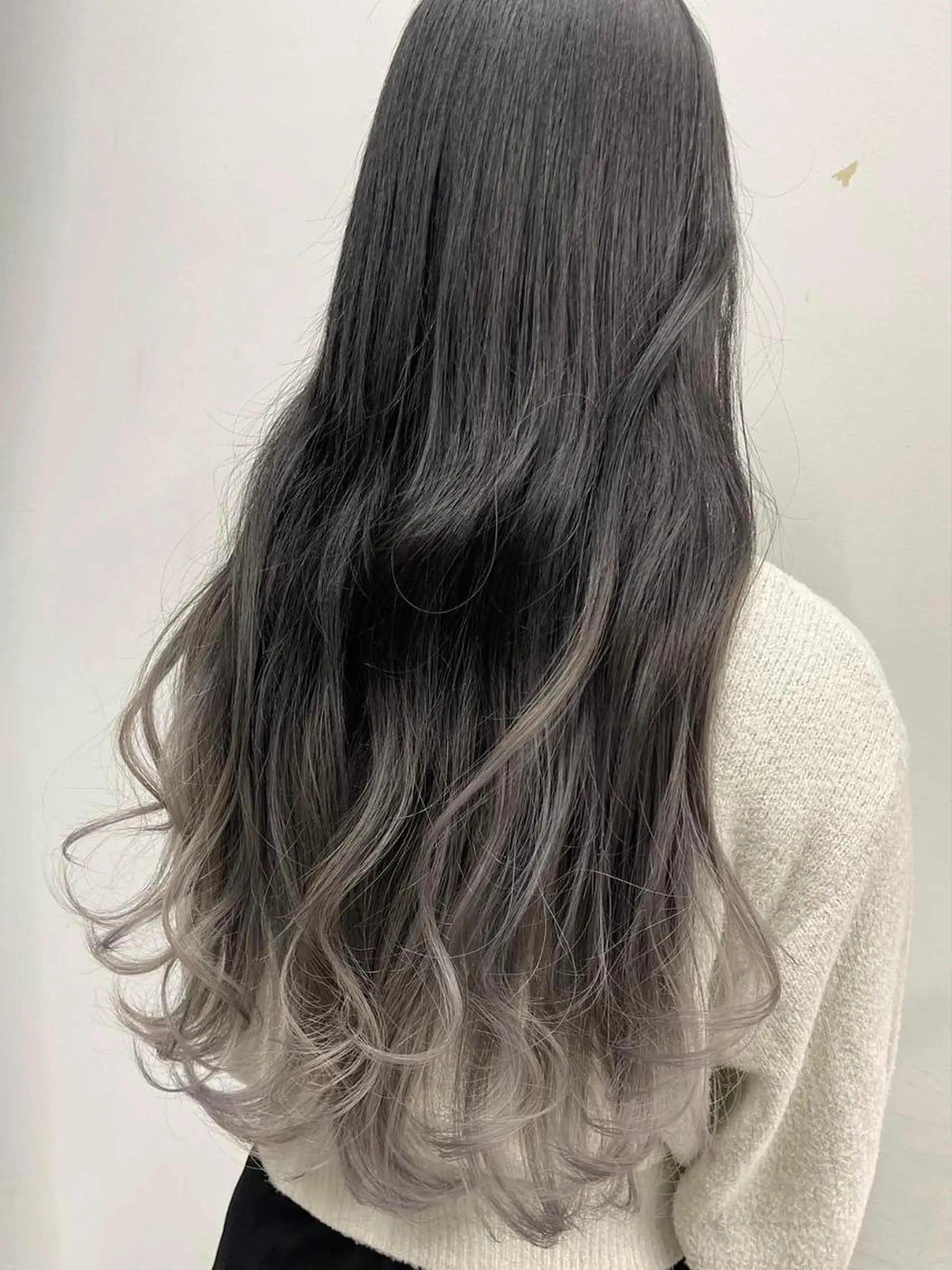 ロング ボブ ハイライト 髪質改善 韓国風ヘア レイヤーカット 【公式】amble luxe 中野のヘアスタイル