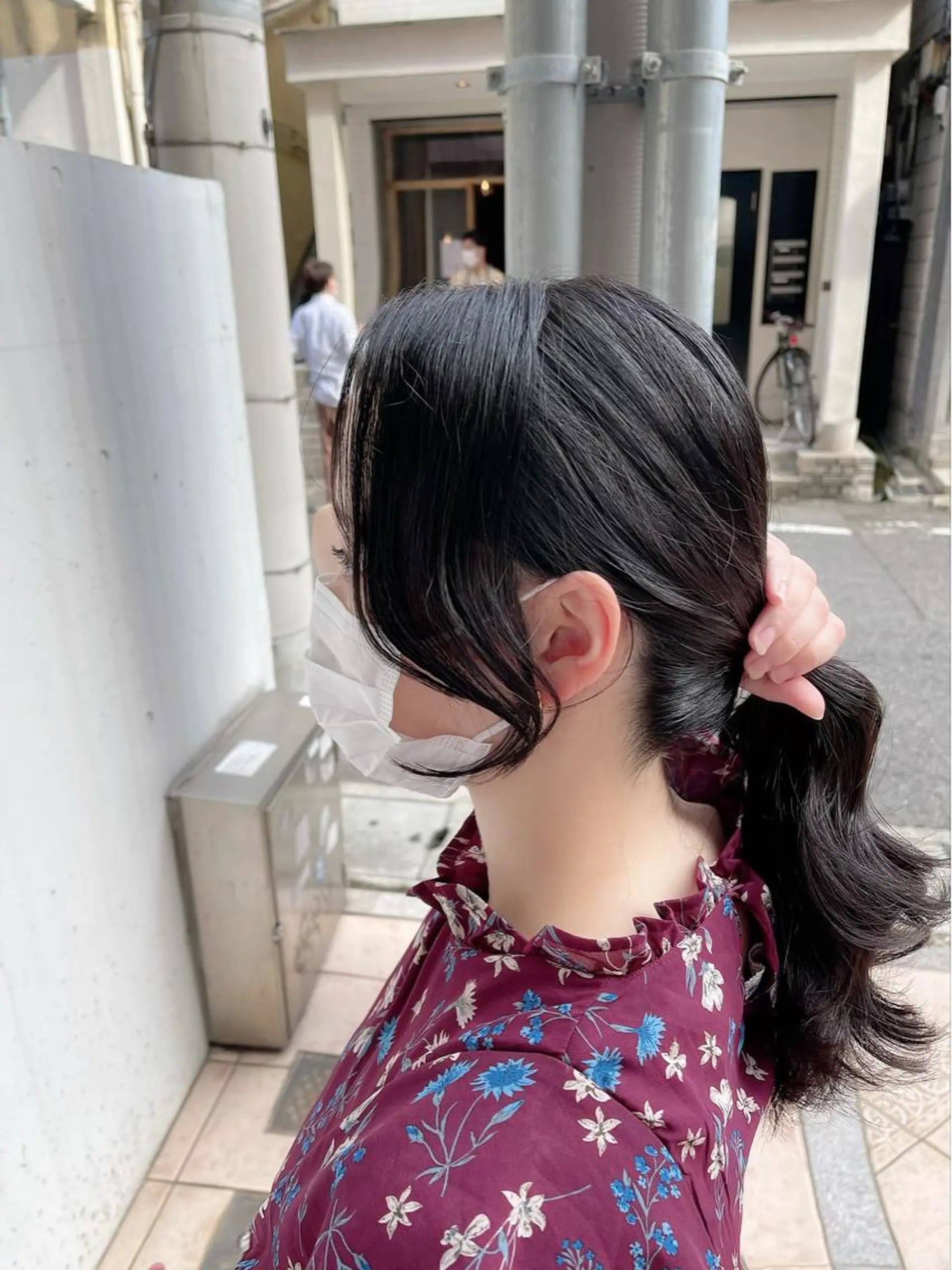 ロング カラー くびれヘア 韓国風ヘア レイヤーカット サイドバング 小顔カット 泉 堅也のヘアスタイル