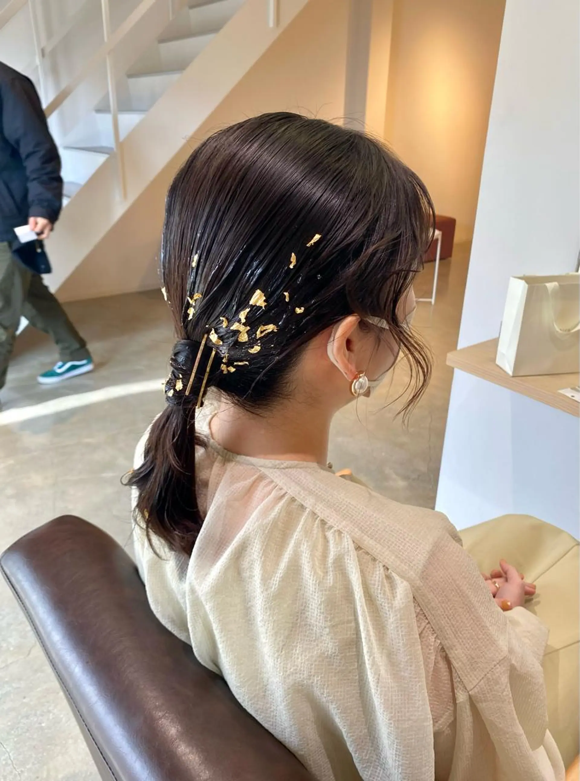 ヘアセット ブリーチなしWカラー /酸性ストレート河本のヘアスタイル