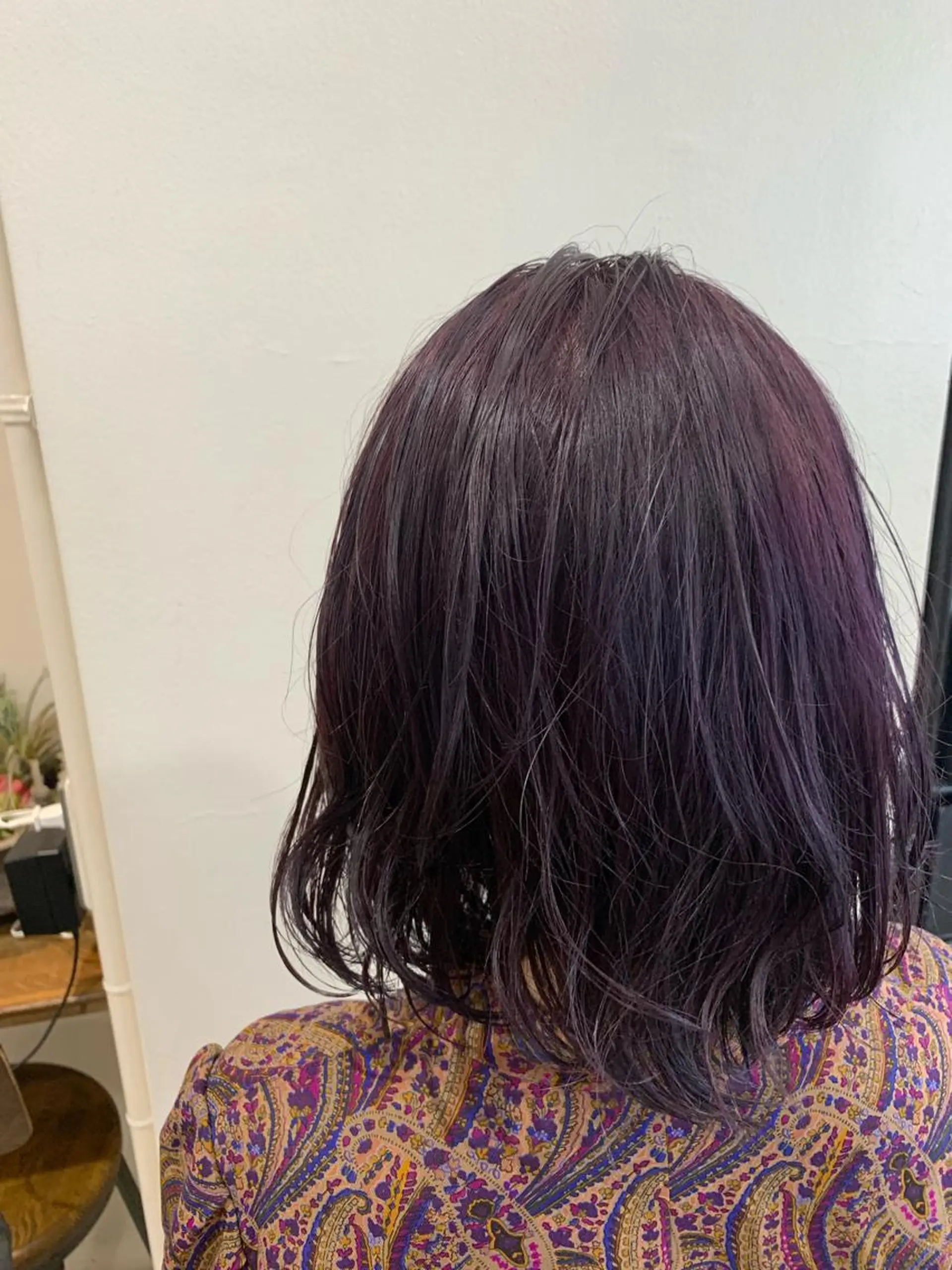 ミディアム パープルカラー ヘアカラー トリートメント ヘッドスパ ヘアセット 山口 竣也のヘアスタイル