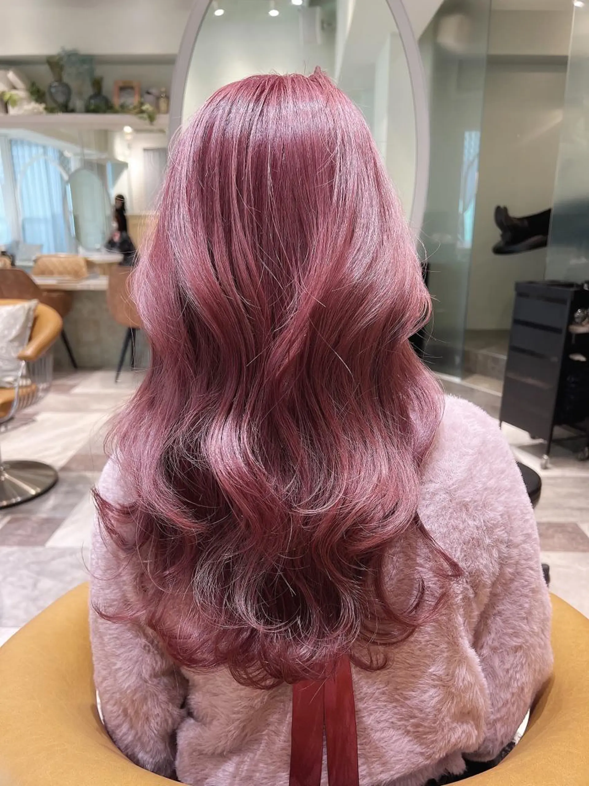 ロング ボブ ハイライト 髪質改善 韓国風ヘア 小顔カット ヘアカラー トリートメント 透明感カラー/カット 髪質改善/森栄範のヘアスタイル