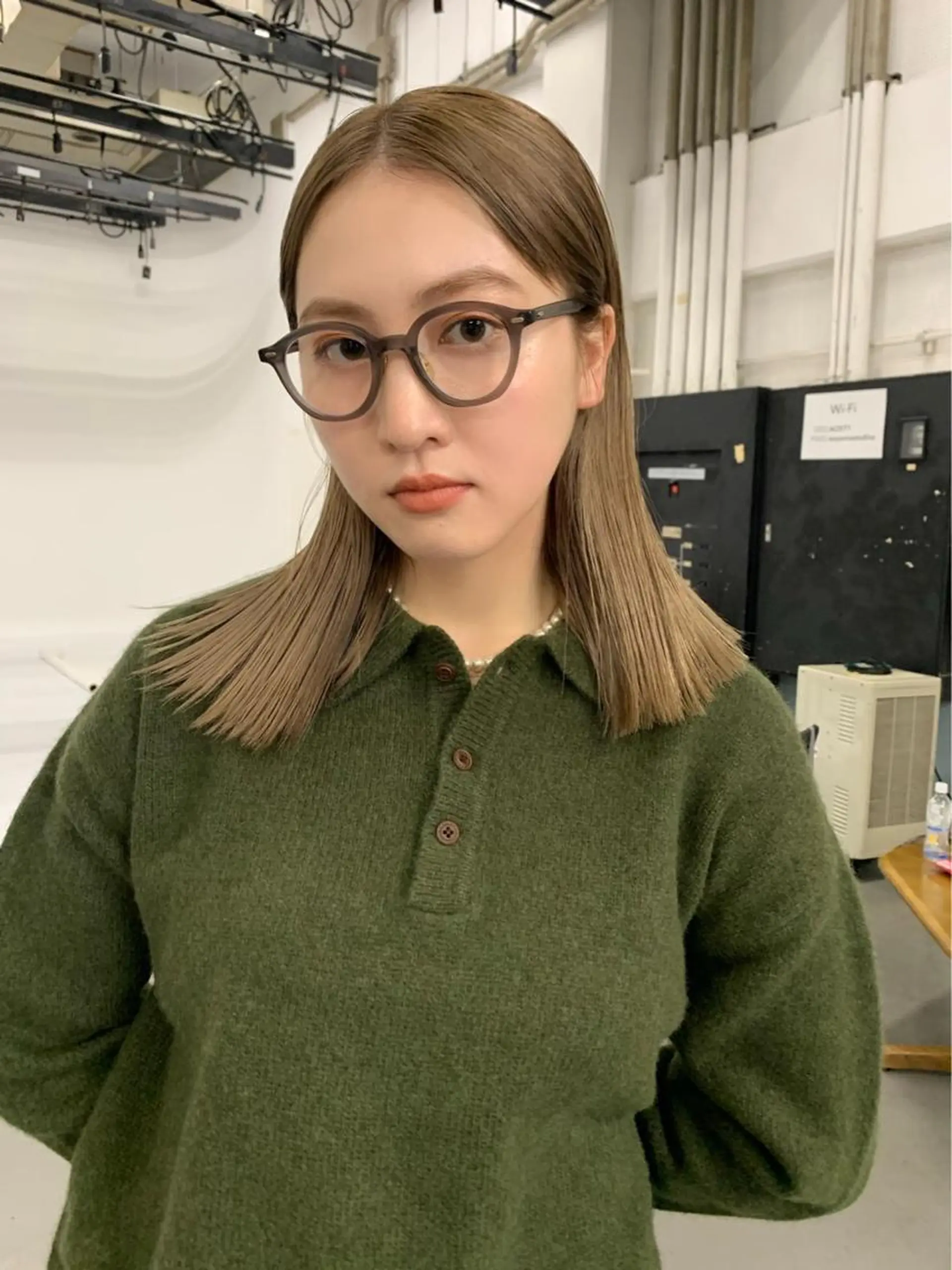 セミロング カット ヘアカラー 林 隆平のヘアスタイル