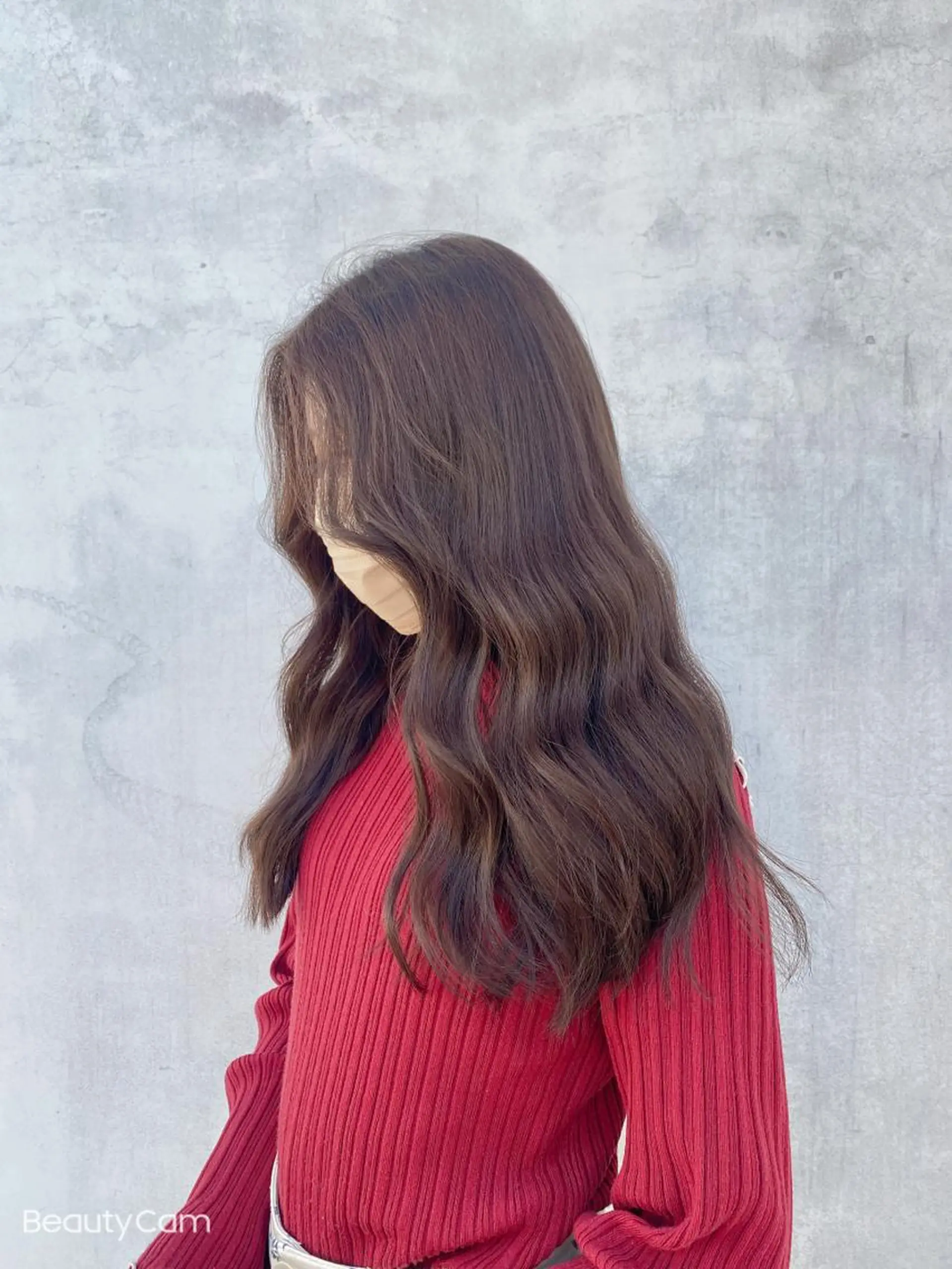 セミロング カラー アッシュ ベージュカラー 黒髪 ブルーカラー ブルーブラック ヘアカラー トリートメント 透明感/韓国風 🤍mito🤍のヘアスタイル