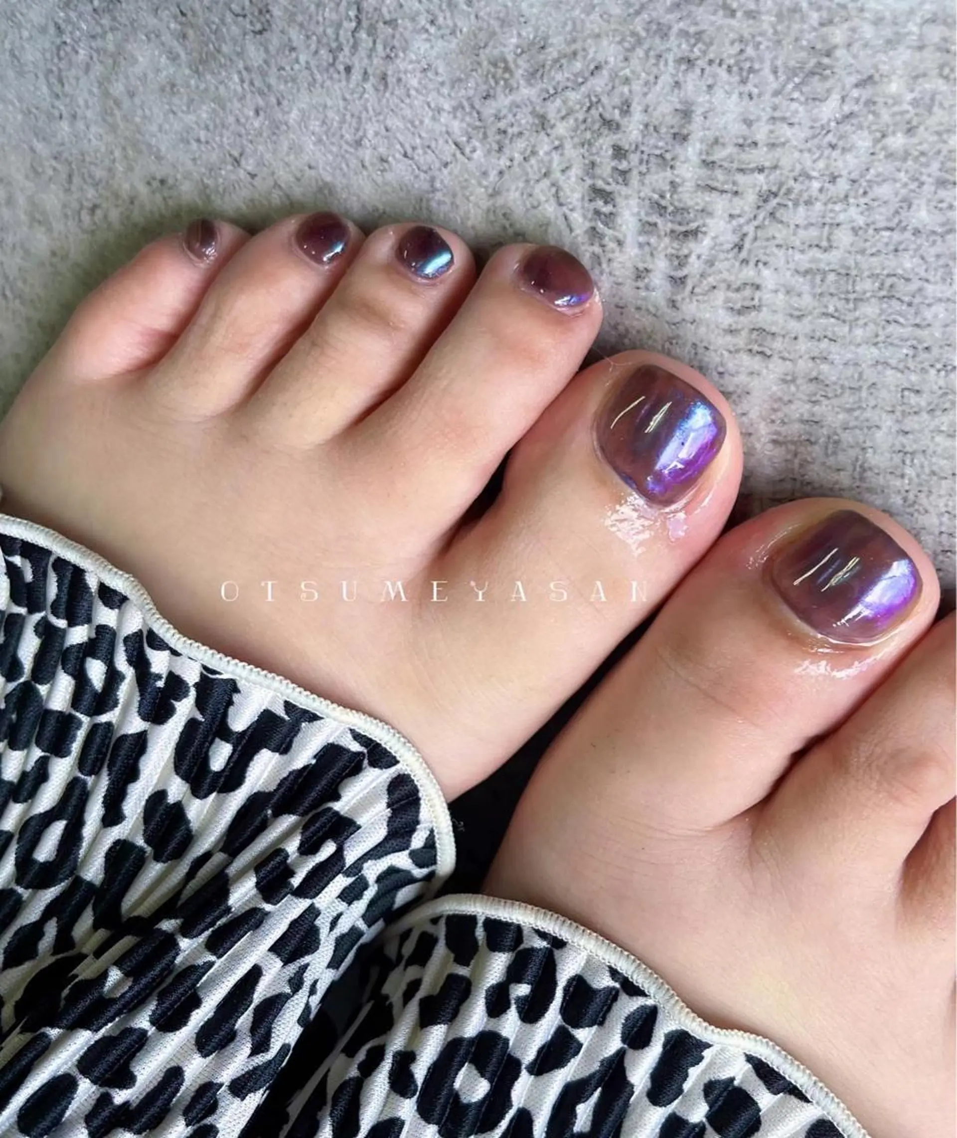 ネイル 韓国ネイル ミラーネイル パープル 夏ネイル otsumeyasan所属・わたなべ ちかのネイルデザイン