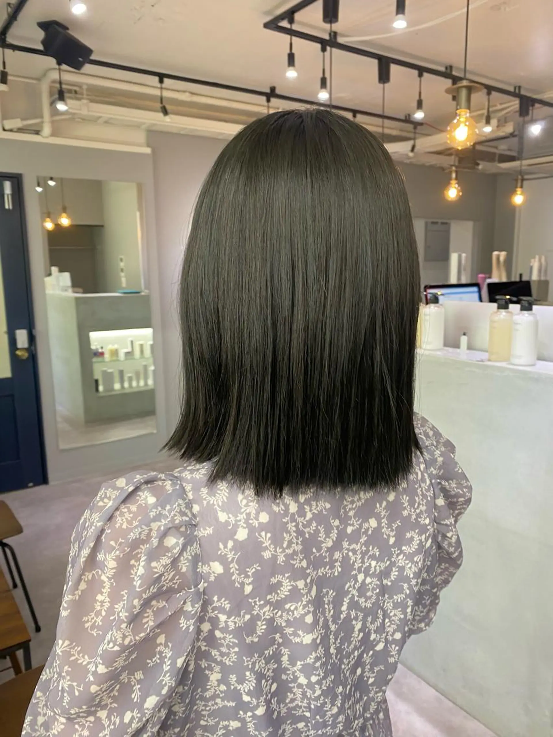 ミディアム 切りっぱなしボブ ボブ トリートメント きよはらちさき🍑 柔らかカラー🌱🫧のヘアスタイル