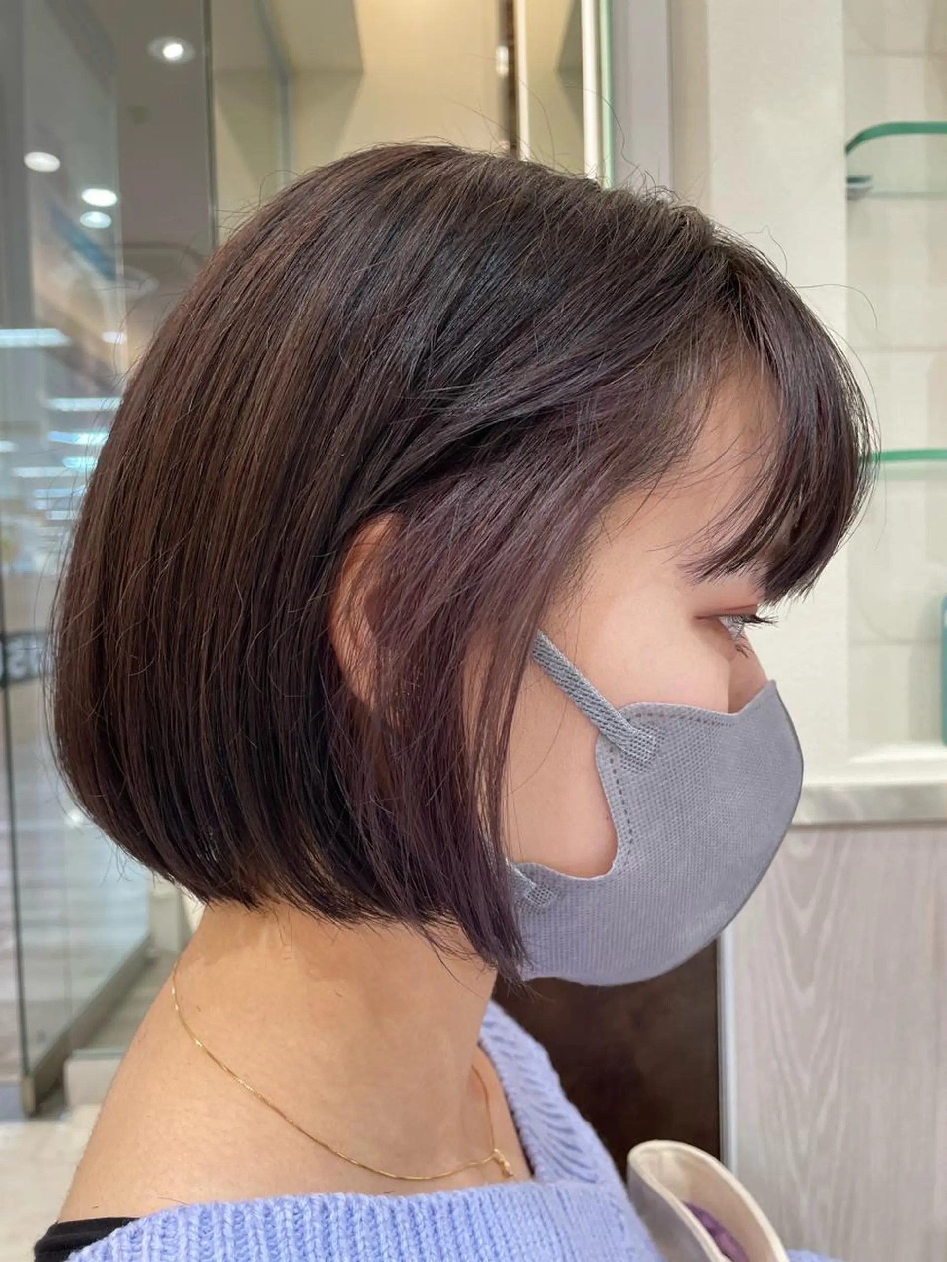 ショート カラー ブリーチ インナーカラー パープルカラー 荒木 理緒のヘアスタイル