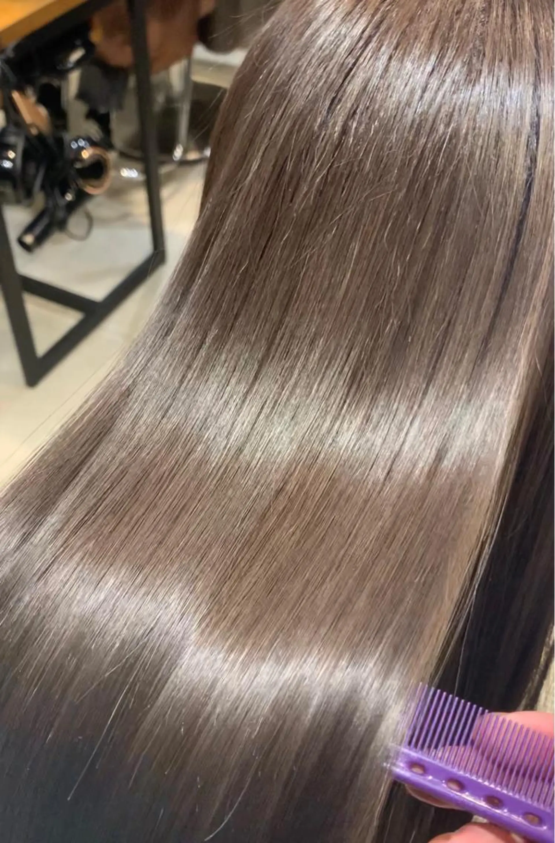 ロング カラー ヘアカラー 縮毛矯正 トリートメント 乾かすだけでサラ艶に /髪質改善西村涼太のヘアスタイル