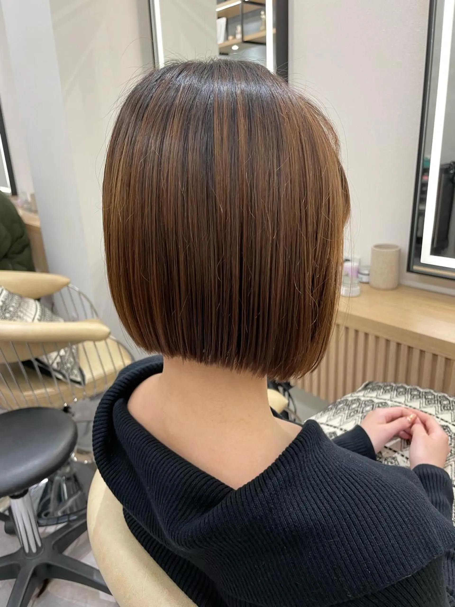 ショート ボブ レイヤー縮毛矯正 ささきすずね💗のヘアスタイル