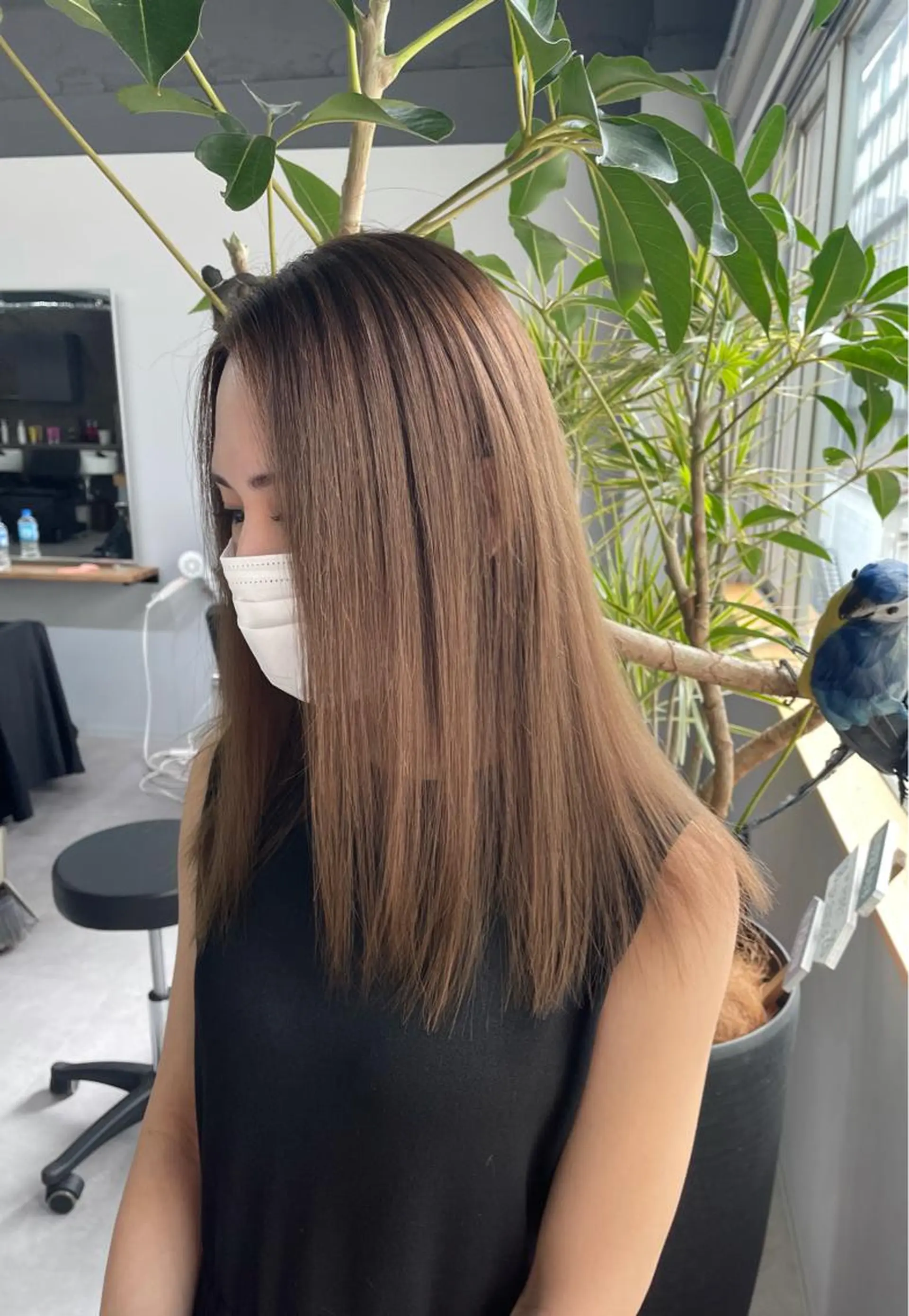 ミディアム カラー ベージュカラー ミルクティーベージュ ヘアカラー 西村あきや トレンド韓国ヘアのヘアスタイル